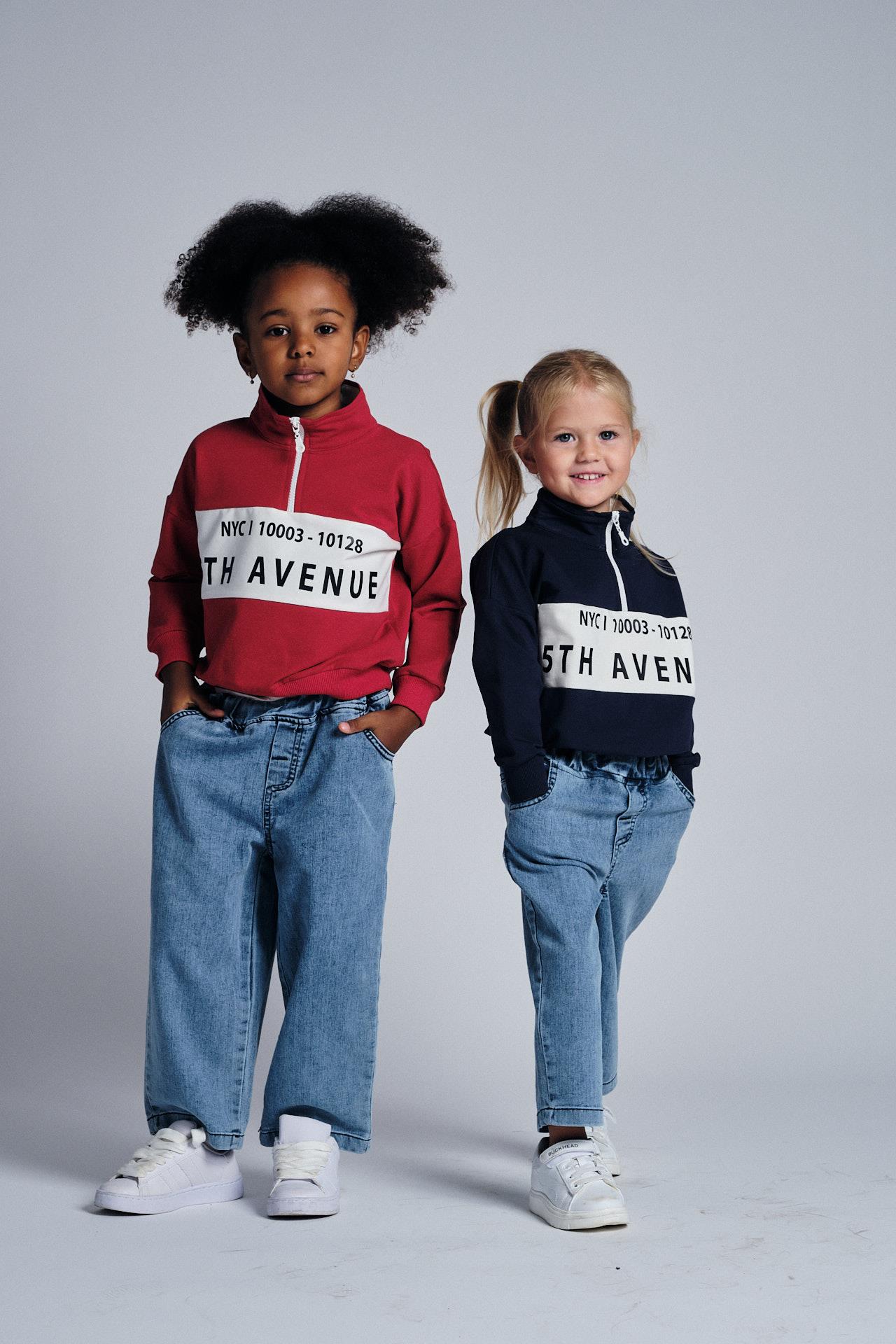 Dik Yaka Sweat  Denim Pantolon Takım