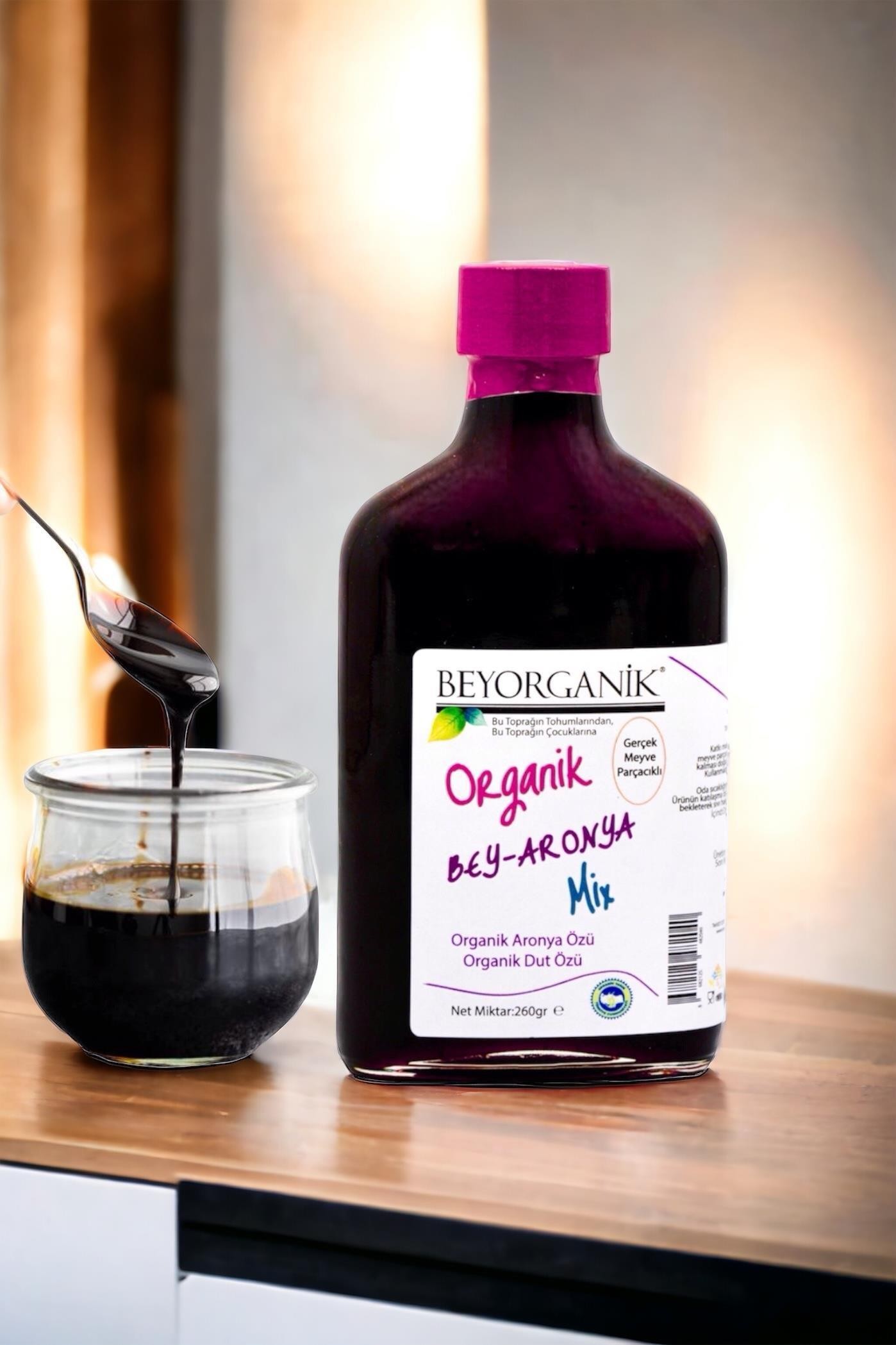 Organik Bey Aronya Mix 260gr Gerçek Meyve Parçacıklı (Pestisit ve Ağır Metal Analizli)