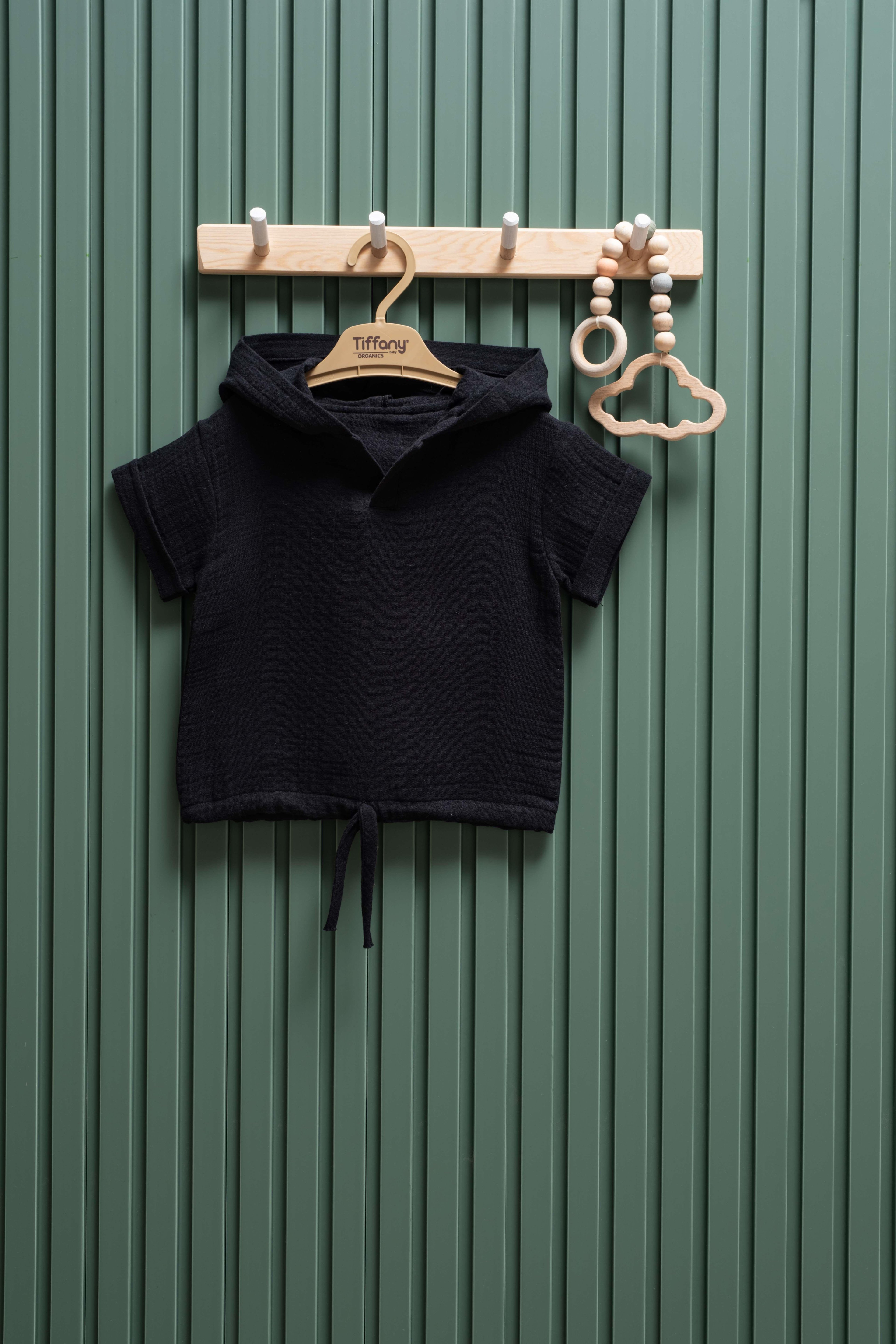 Unisex Müslin Kapüşonlu Tişört – 6 Ay - 3 Yaş | %100 Pamuk
