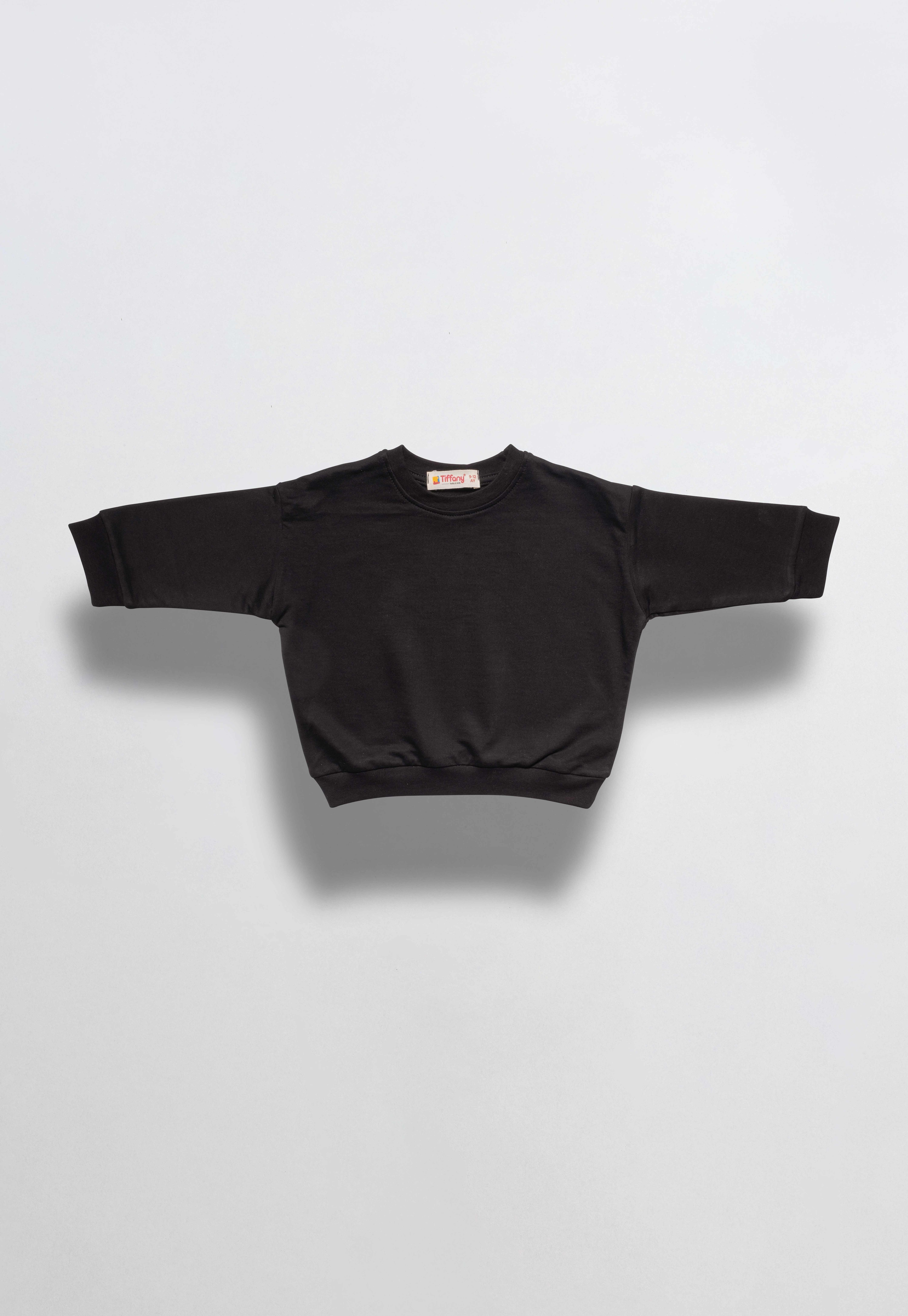 Unisex %100 Pamuk Oversize Sweatshirt - SİYAH