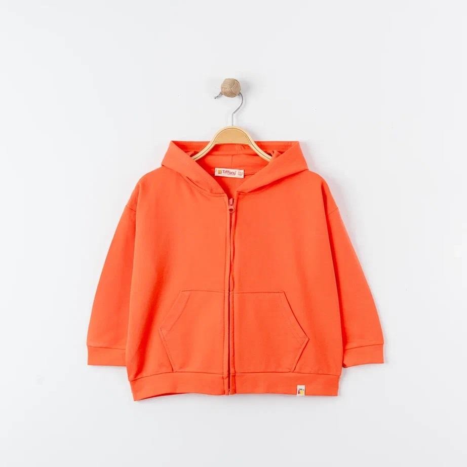 Unisex %100 Pamuk Oversize Kapüşonlu Fermuarlı Sweatshirt - MERCAN RENGİ