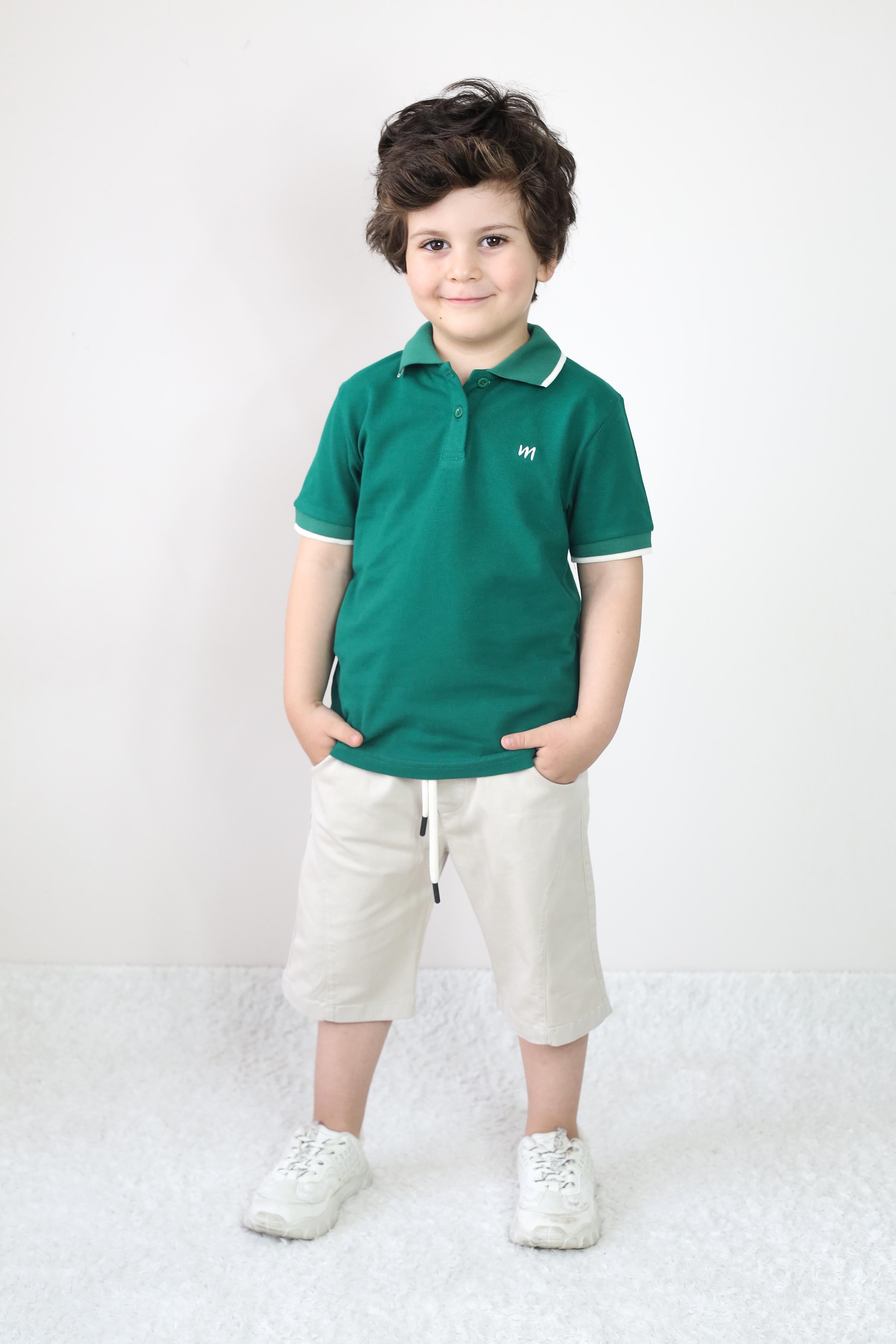 Erkek Çocuk Pike Tişört & Gabardin Şort Takım – 2-9 Yaş | Miababy