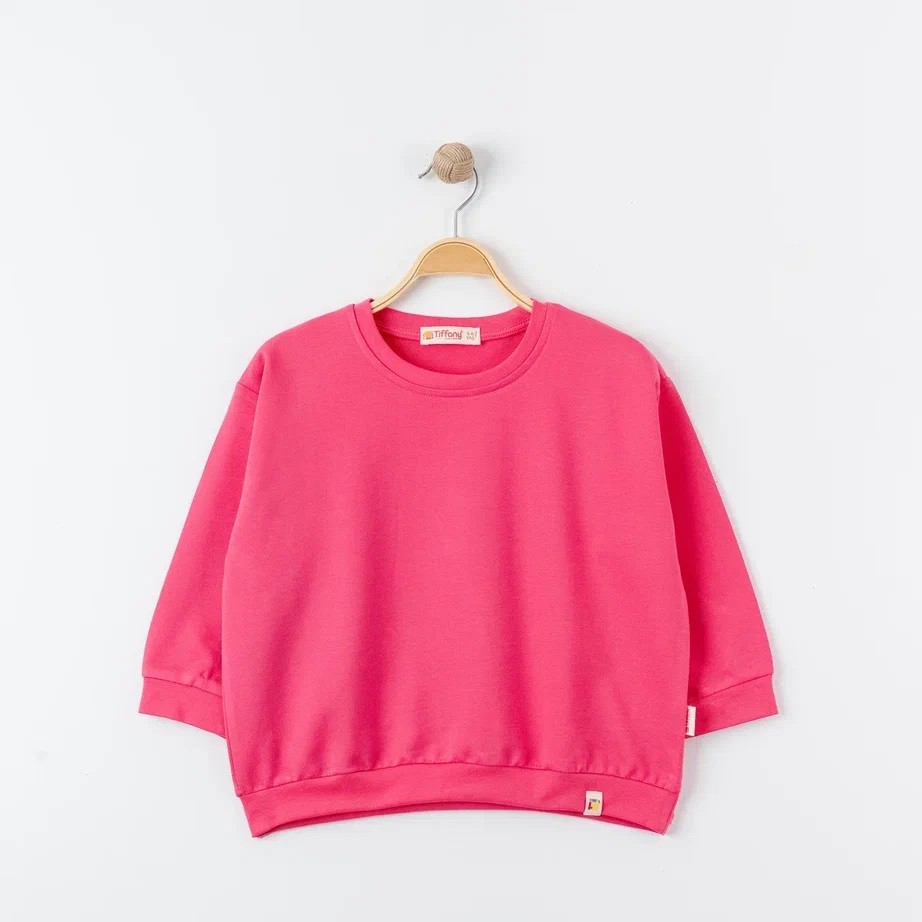 Unisex %100 Pamuk Oversize Sweatshirt - FUŞYA