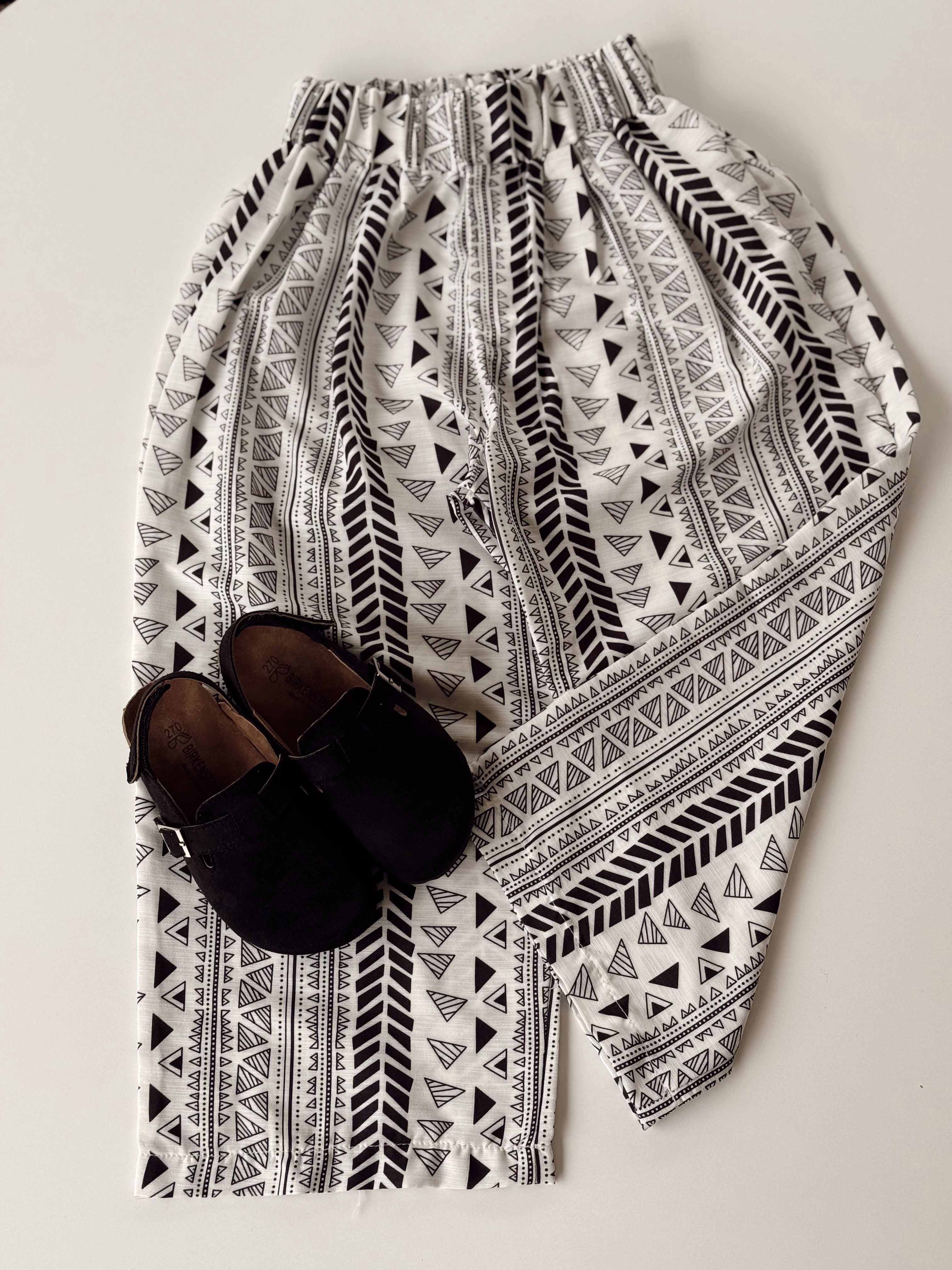 Etnik Desen Loose Fit Relaxed Pantolon