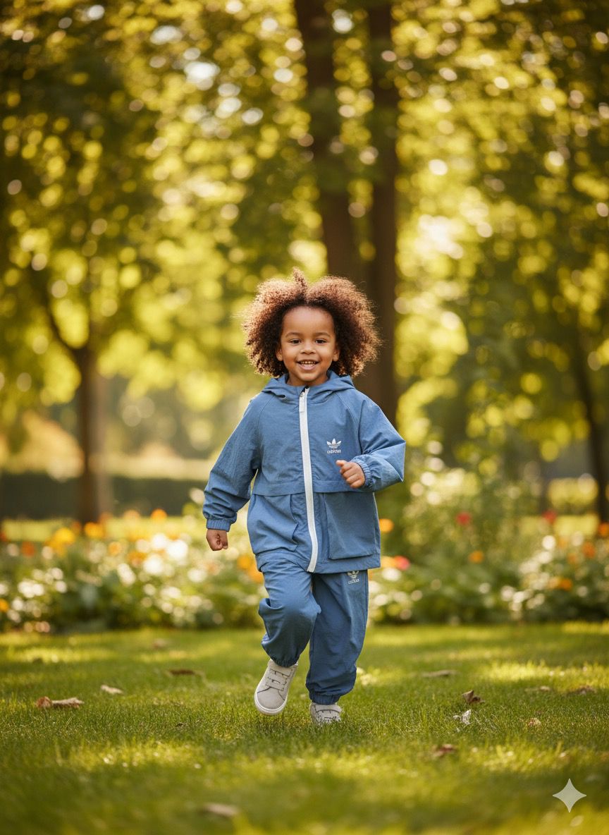 Mavi Paraşüt Kumaşlı Eşofman Takımı