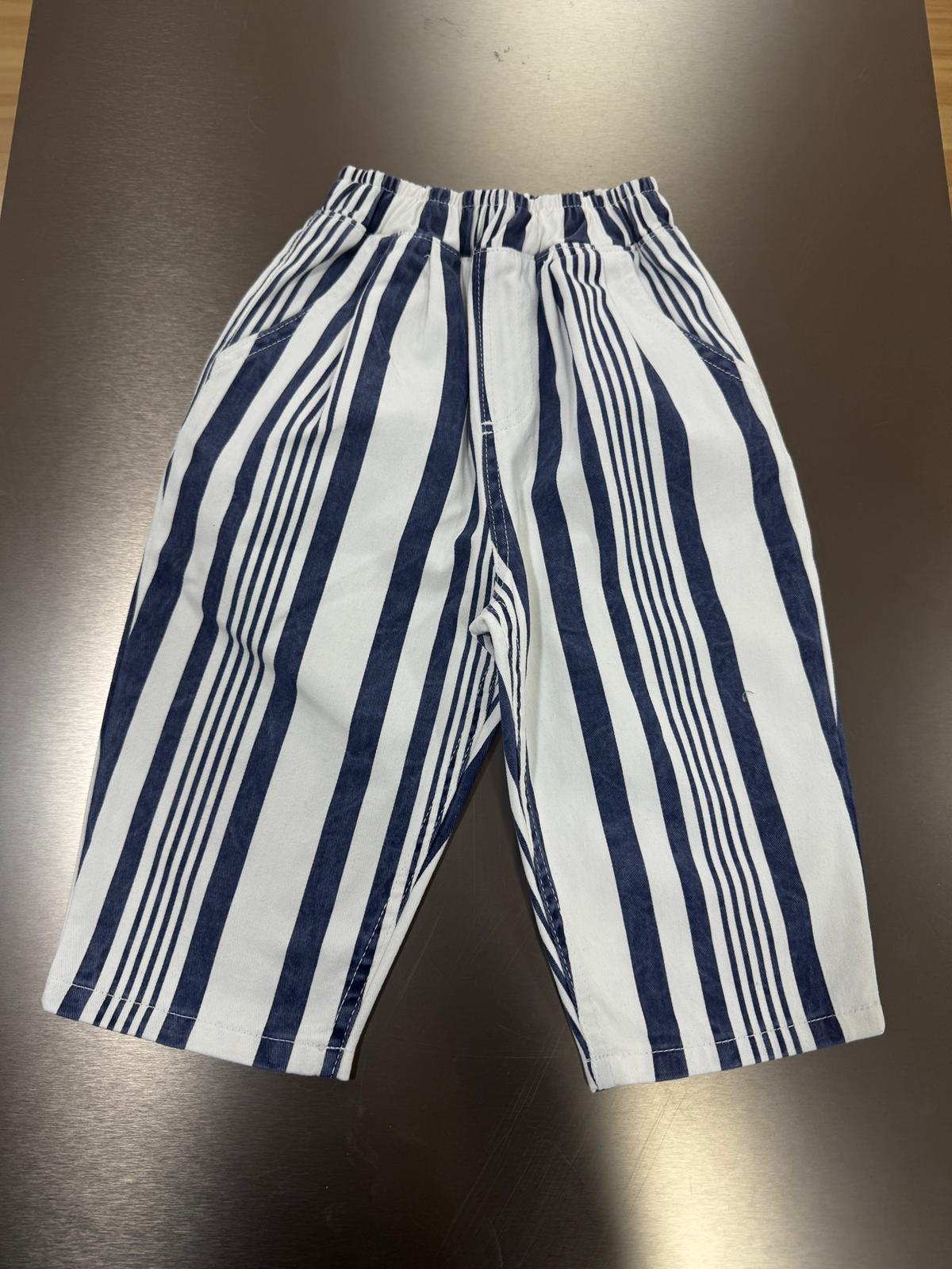 Çizgili Kanvas Pantolon 