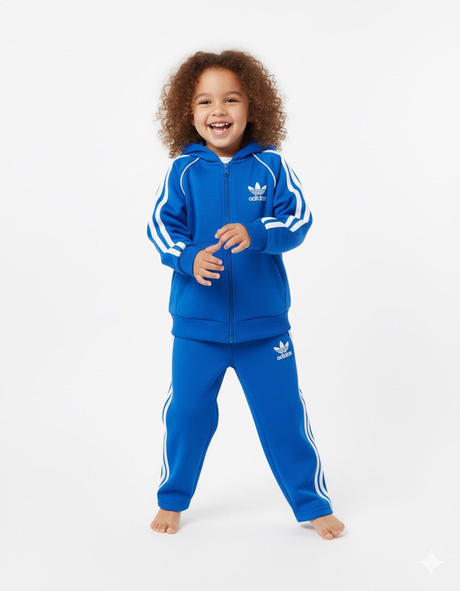 Mavi Kapüşonlu Şeritli Eşofman Takımı