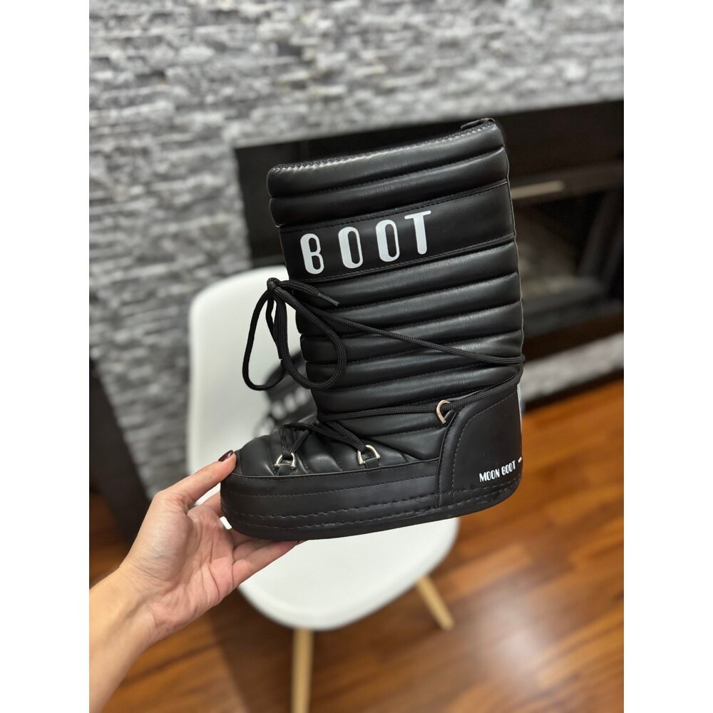 Yetişkin Siyah Uzun Moon Boot