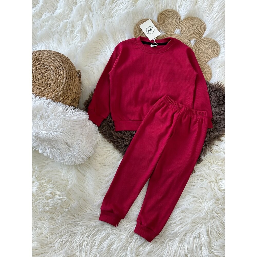 Fitilli Eşofman Takımı (Kırmızı)