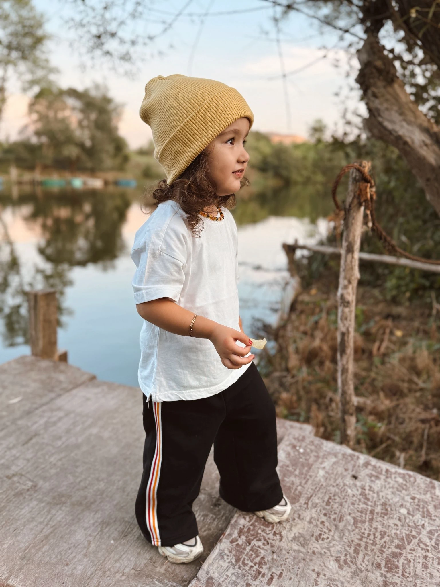 Siyah Retro Stripe Alt Eşofman