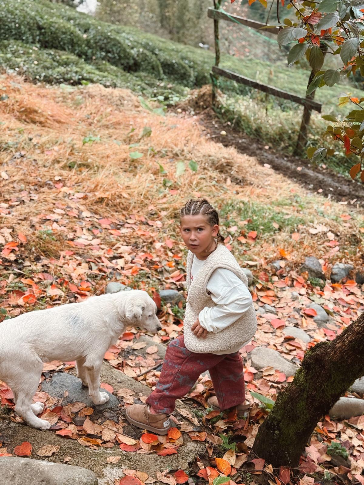 Vintage Desenli Kaşe Relaxed Pantolon