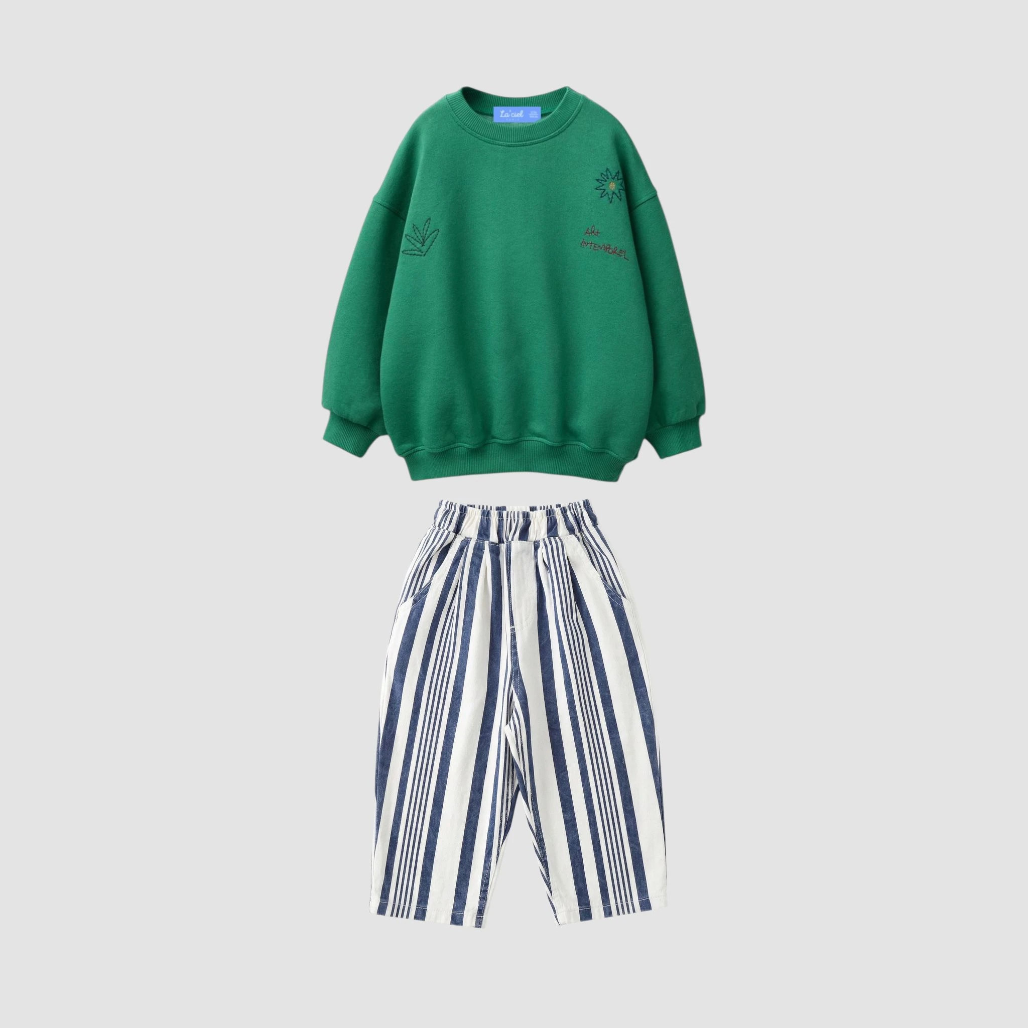 Çizgili Kanvas Pantolon 