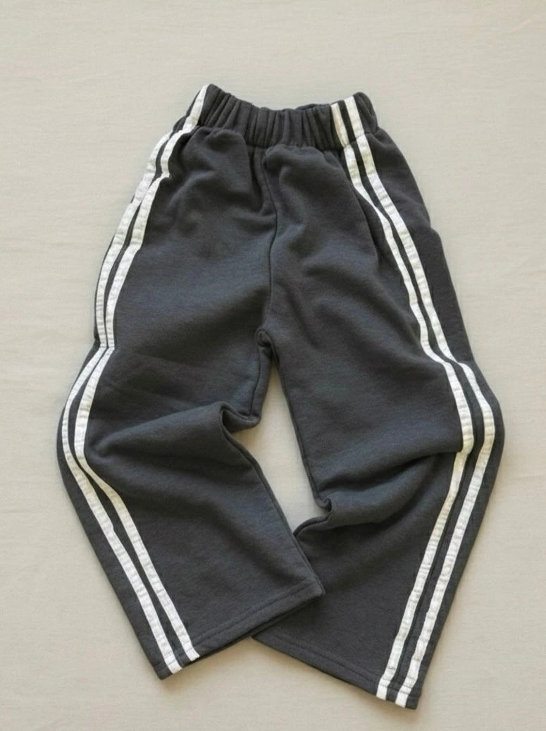 Antrasit Retro Stripe Alt Eşofman