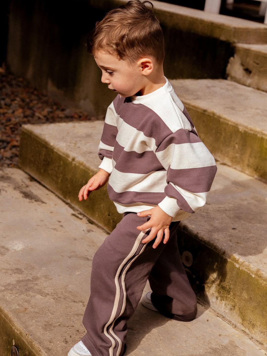 Kahve Şeritli Eşofman Takımı