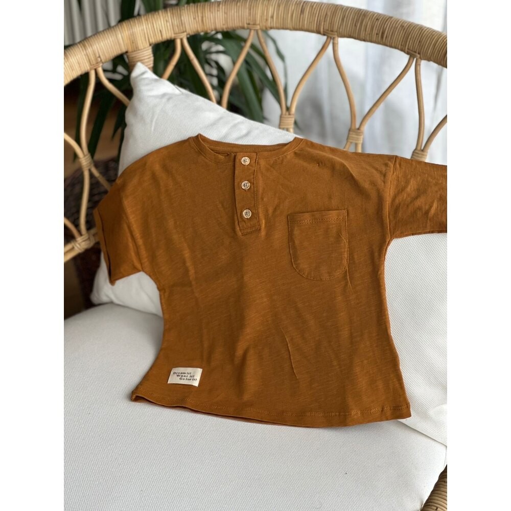 Kısa Kolu T-Shirt Taba Renk
