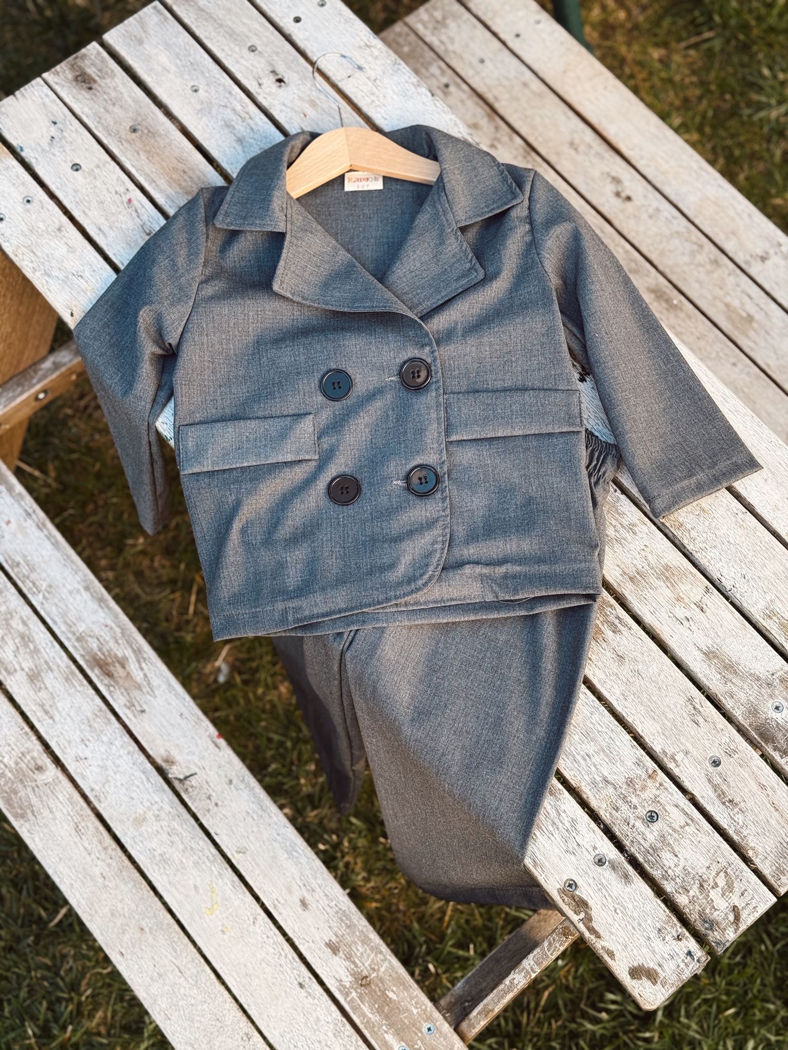 Füme Renk Oversize Çocuk Takım Elbise