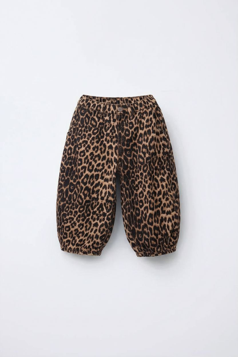 Leopar Desenli Balon Jean