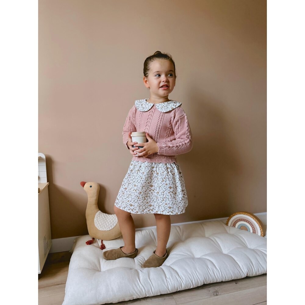 Dressella* Dokuma Etek Ve Yaka Detaylı Elbise