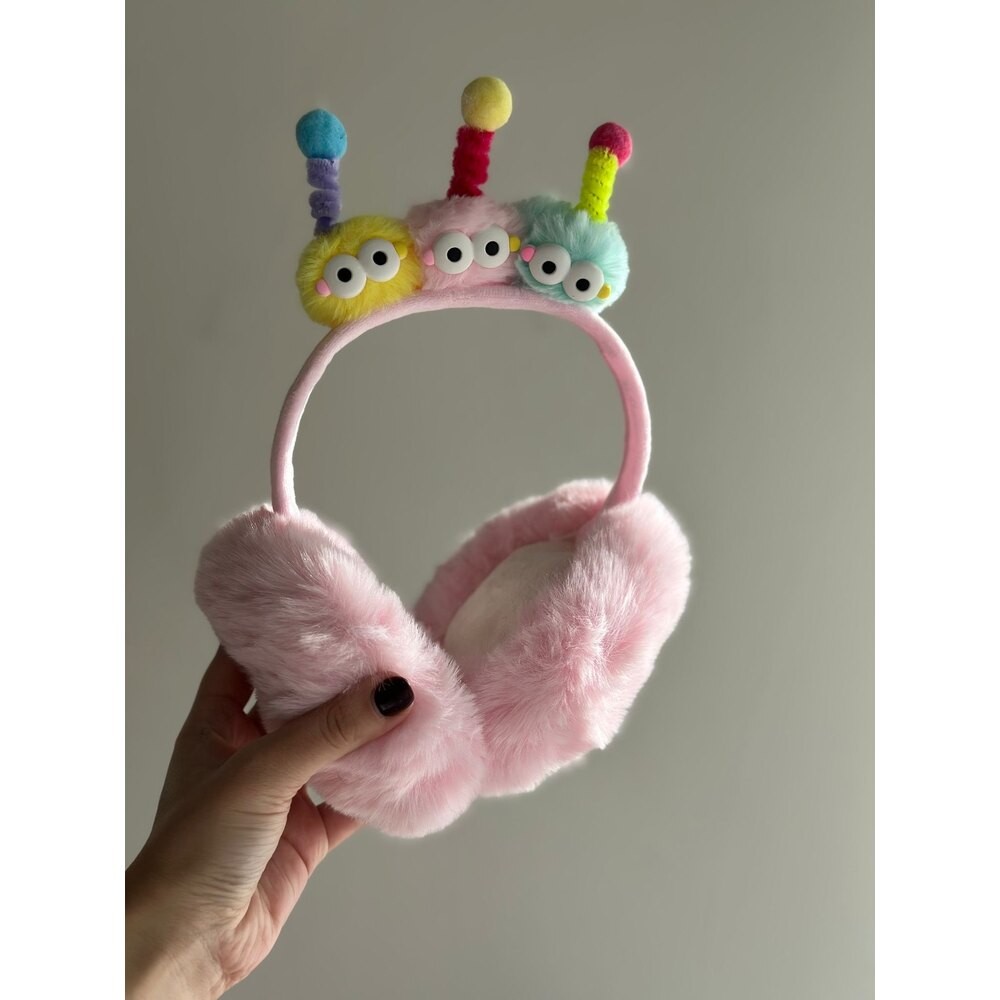 İthal figürlü peluş kulaklık ( pembe)