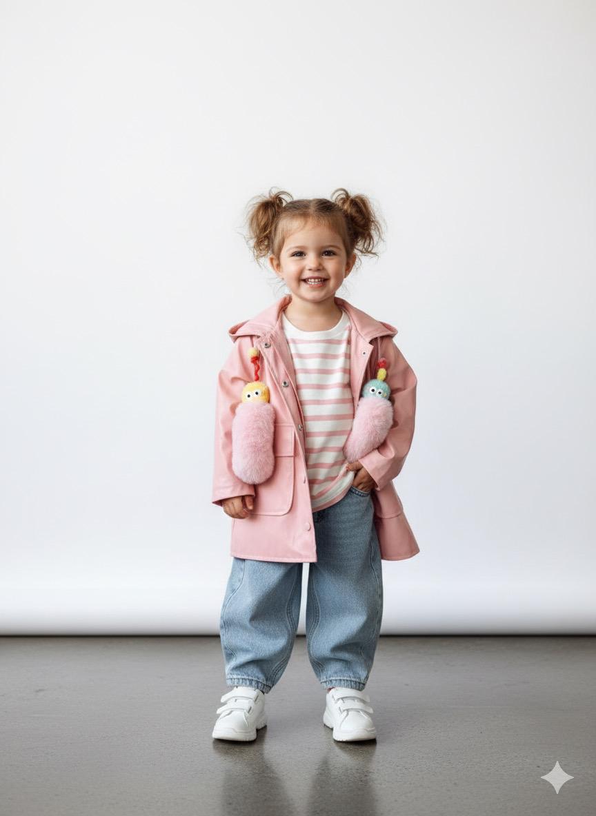 Pembe Kız Çocuk Yağmurluk