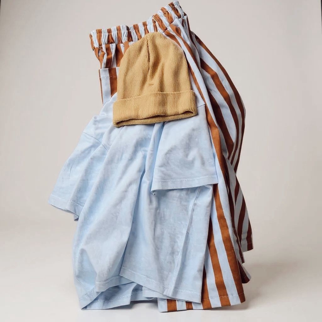 Hardal Şeritli Loose Fit Pantolon