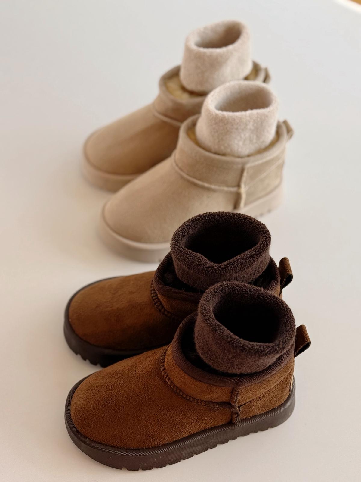 Kahve Kaymaz Taban Peluş Bot