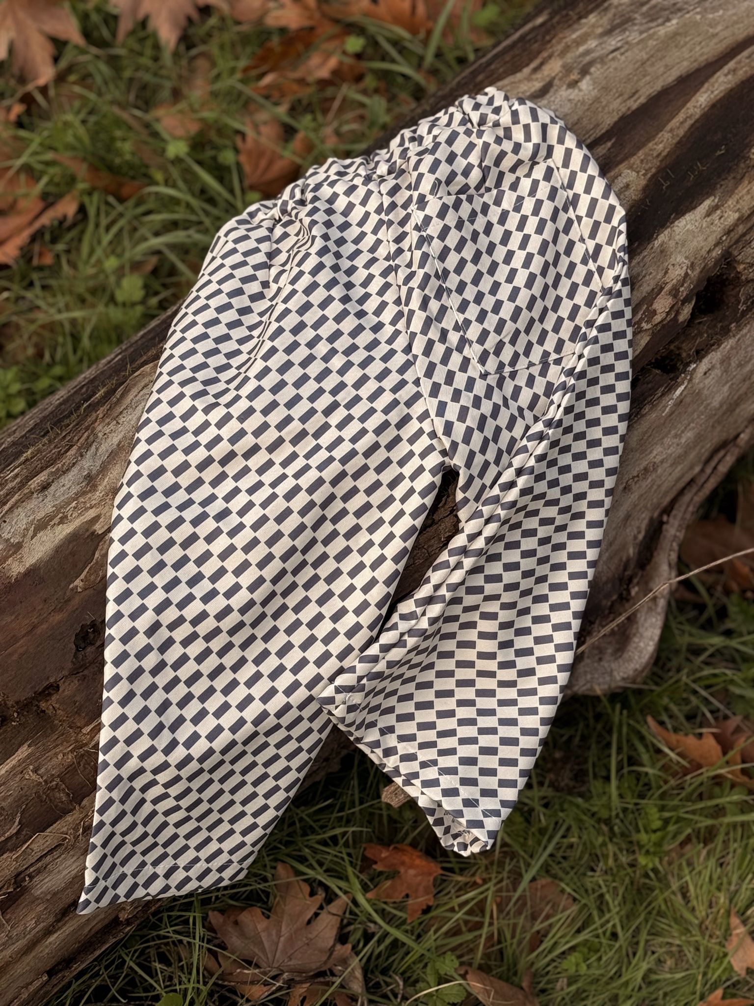 Asimetrik Desen Relaxed Pantolon