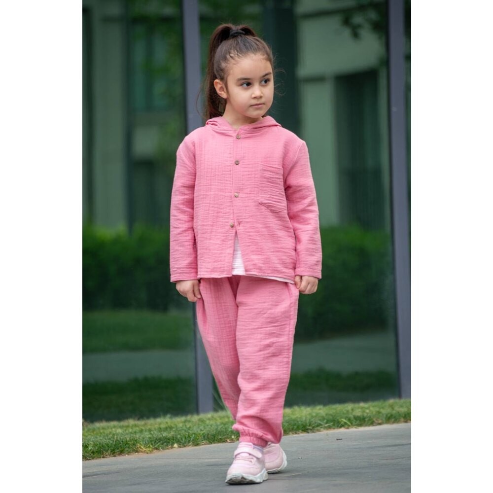 Pembe Üçlü Müslin Set