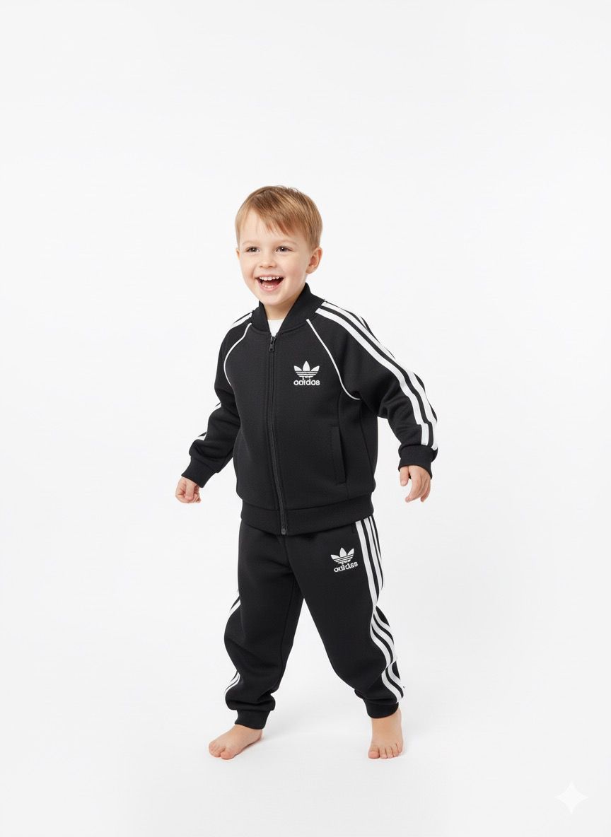 Siyah Raşel Kumaş Şeritli Eşofman Takımı