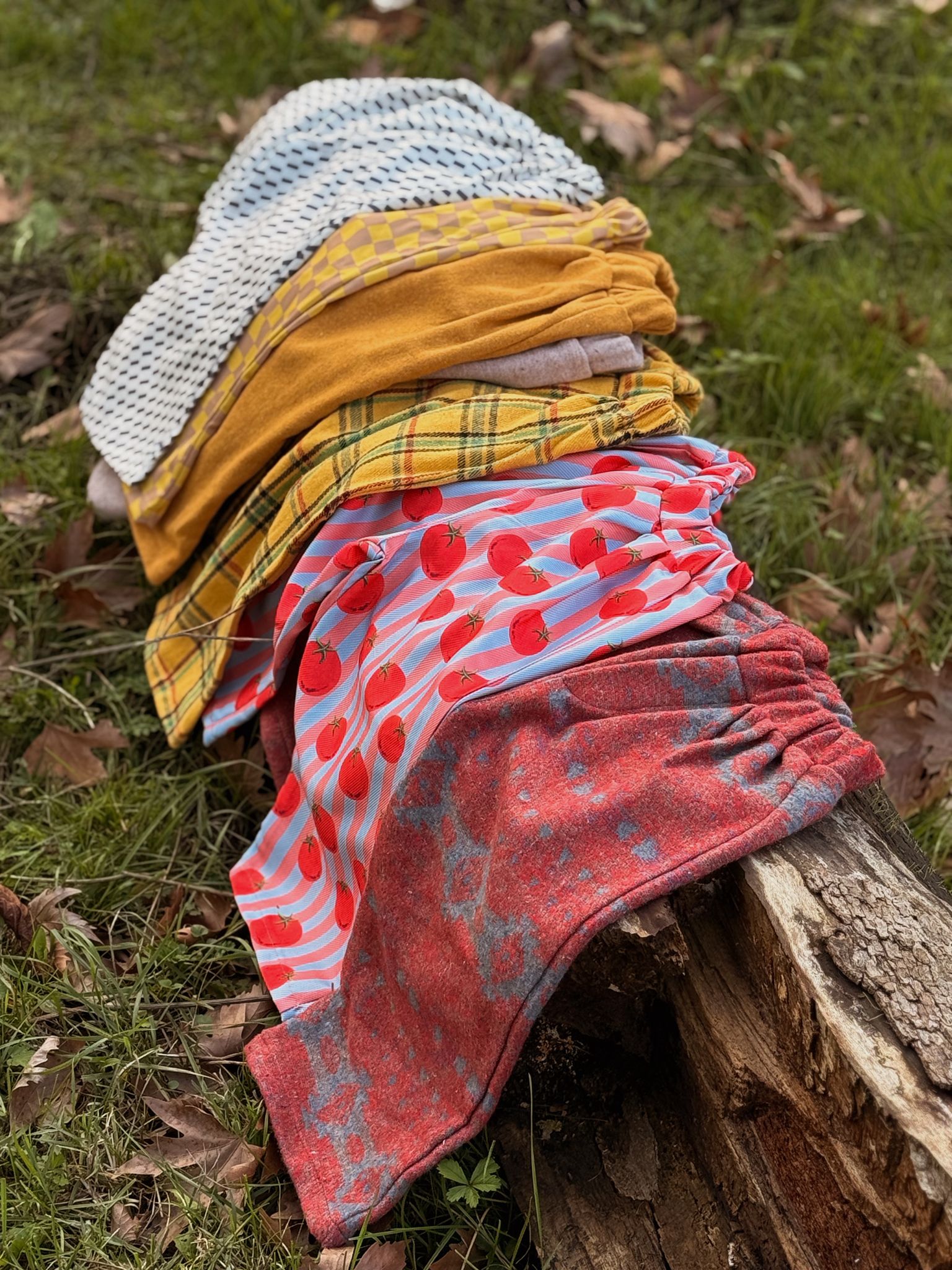 Sarı Ekose Relaxed Pantolon