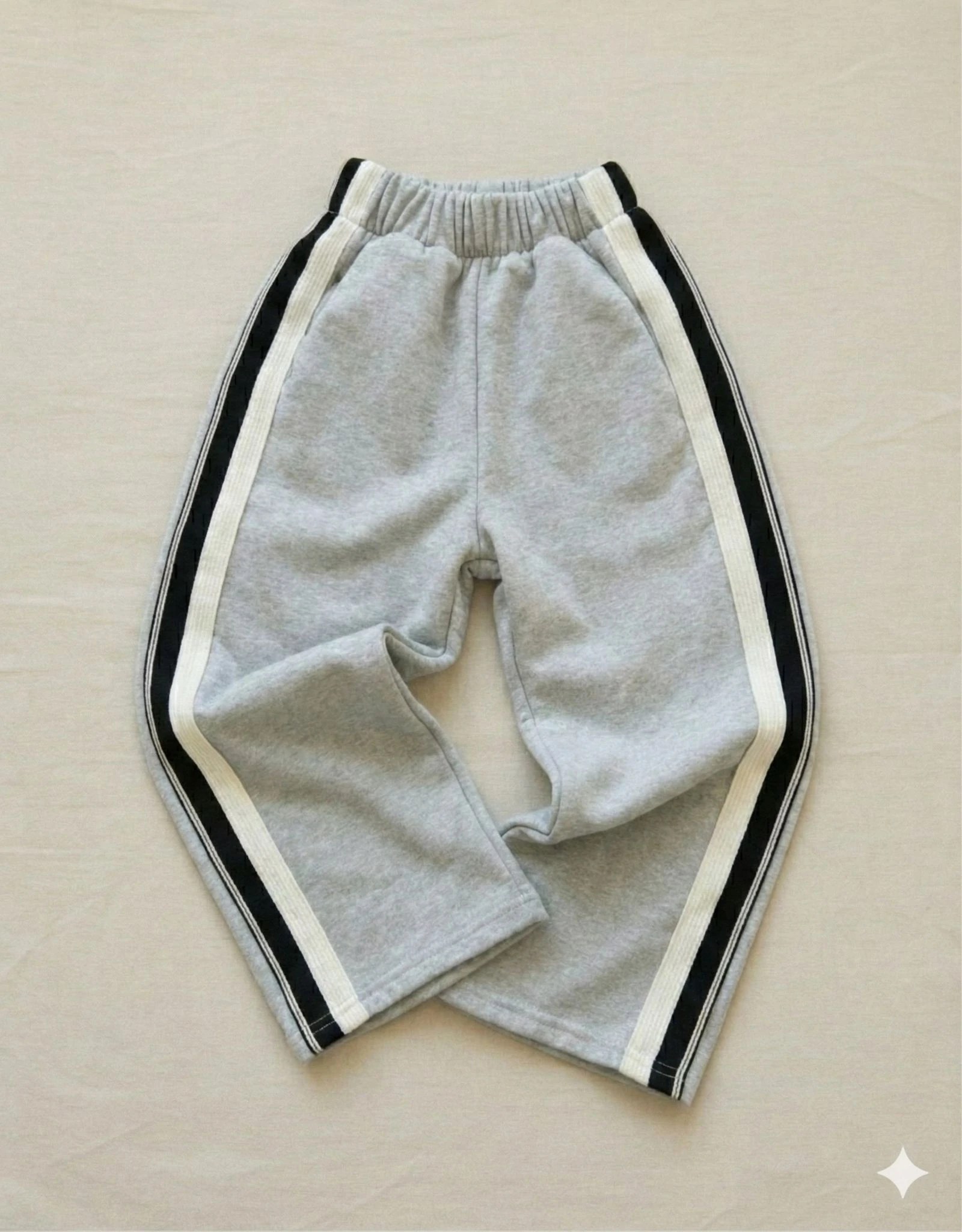 Gri Retro Stripe Alt Eşofman