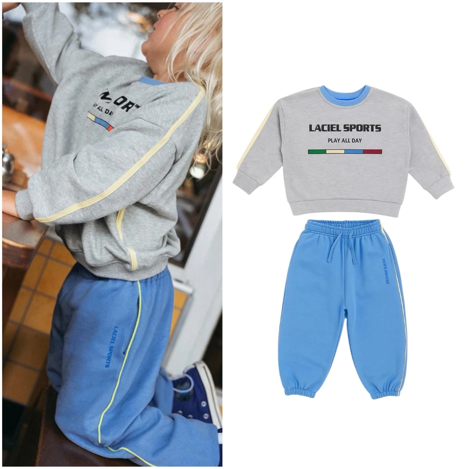 La’ciel Paris Sport Sloganlı Biyeli Eşofman Takımı