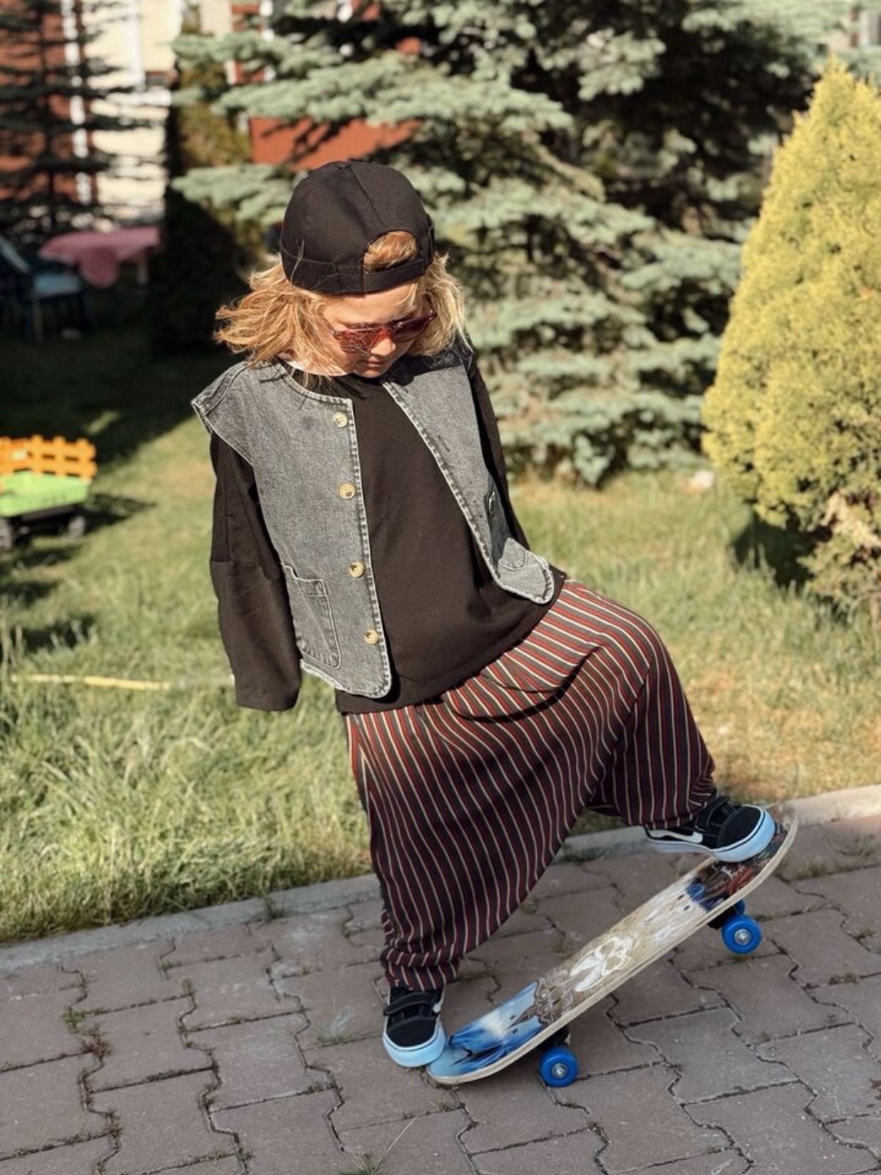 Renkli Çizgili Şalvar Pantolon