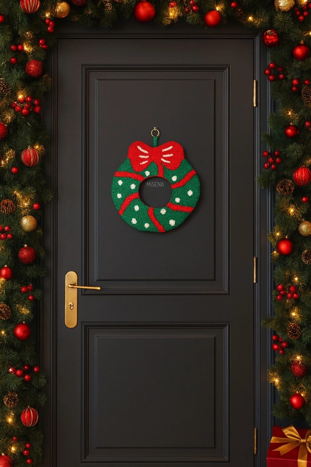 El Yapımı Punch Noel Kapı Süsü