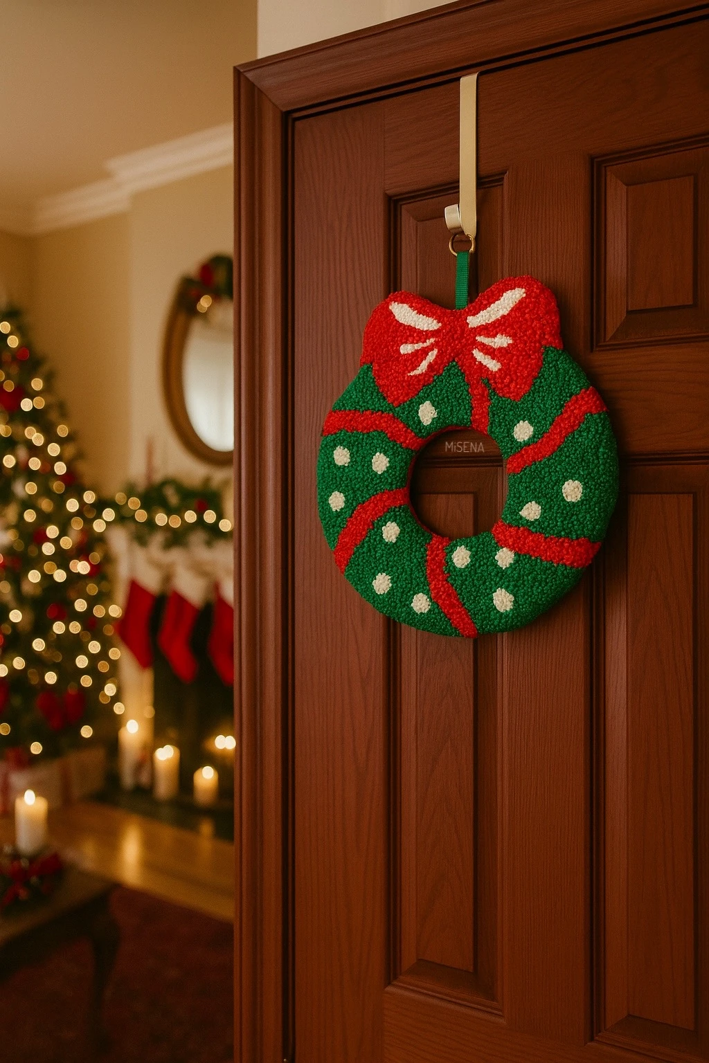 El Yapımı Punch Noel Kapı Süsü