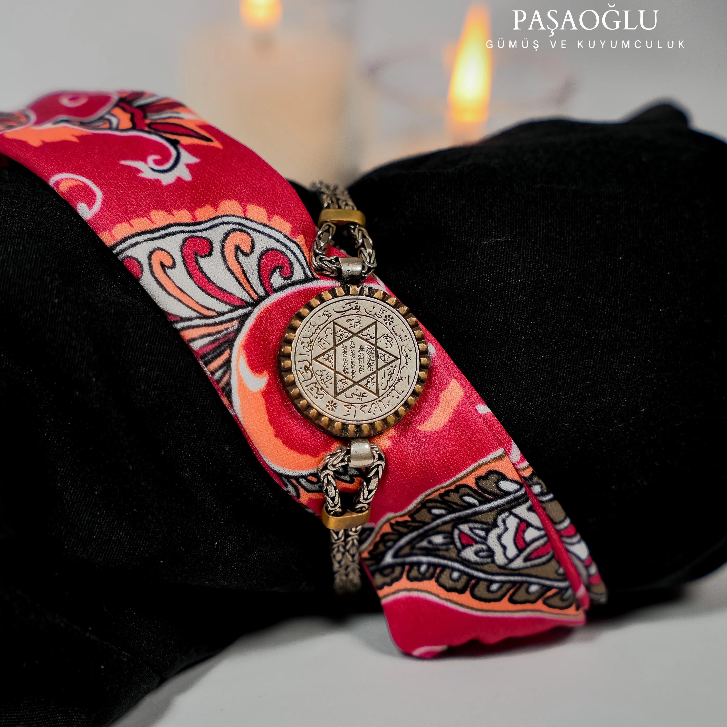 925 Ayar Gümüş Hz. Slüeyman Mührü İşleme Kral Erkek Bileklik