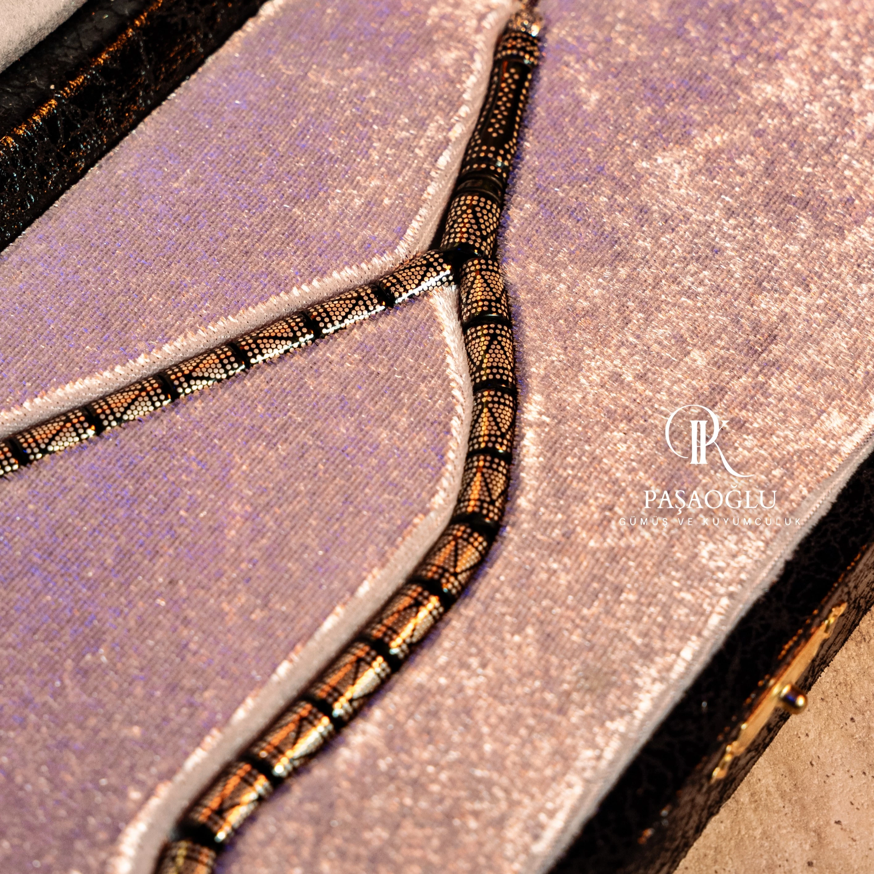 Gümüş Çakım Ateş Kehribar Gümüş Püskül