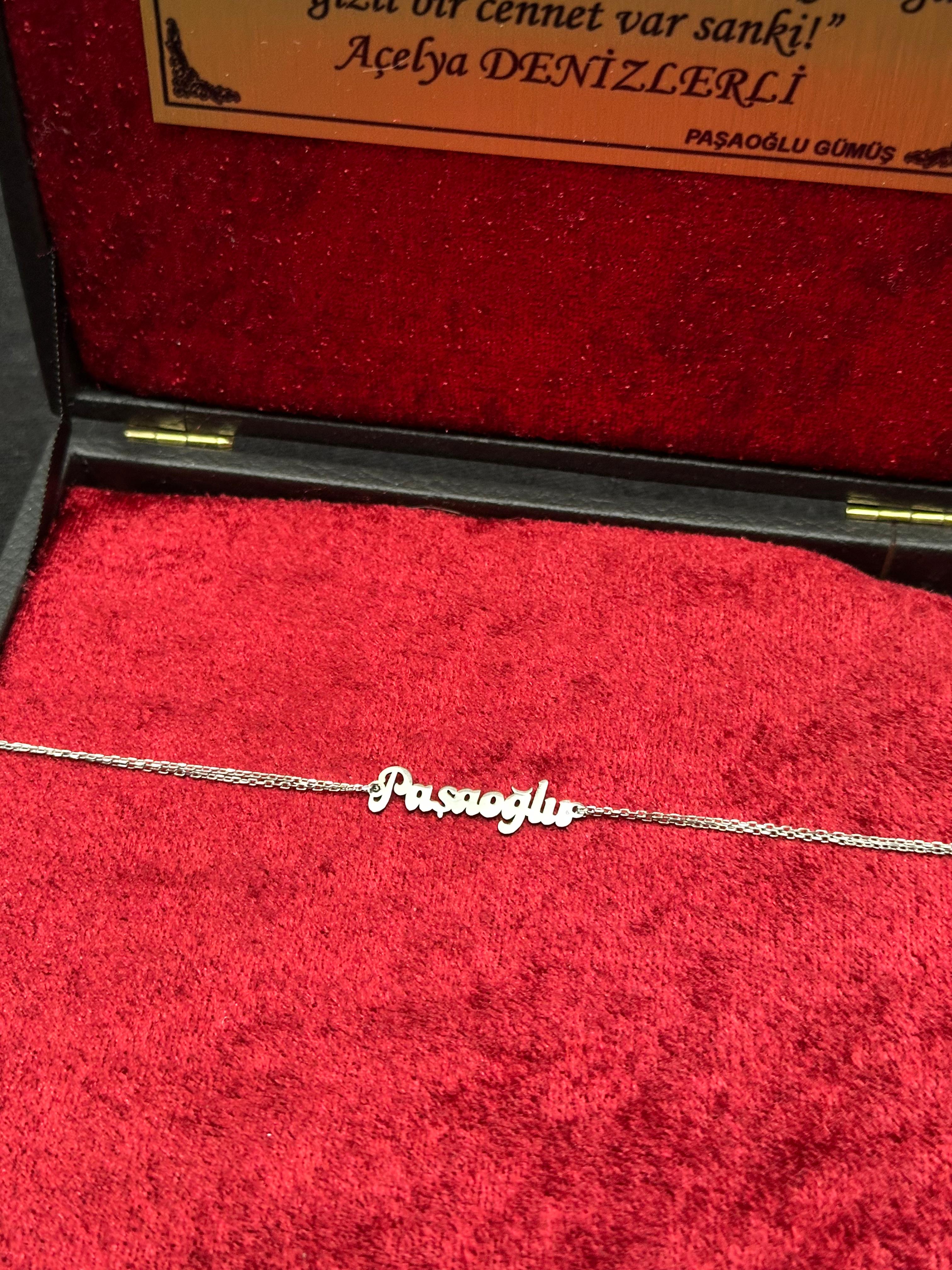 925 Ayar Gümüş Kişiye Özel İsimli Bileklik 