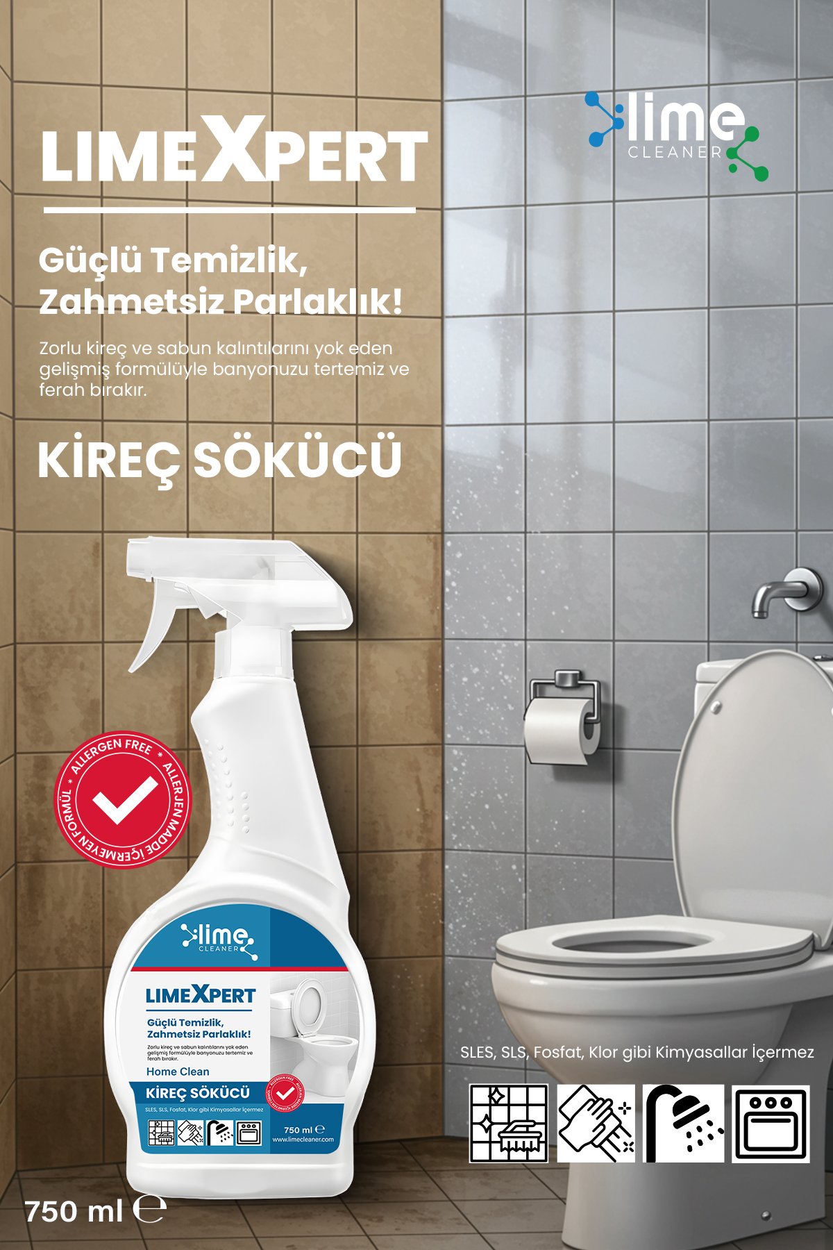 GreaseX Süper Güçlü Yağ Çözücü - LimeExpert Tuvalet Kireç Sökücü 2'li Paket Avantajlı Fiyat
