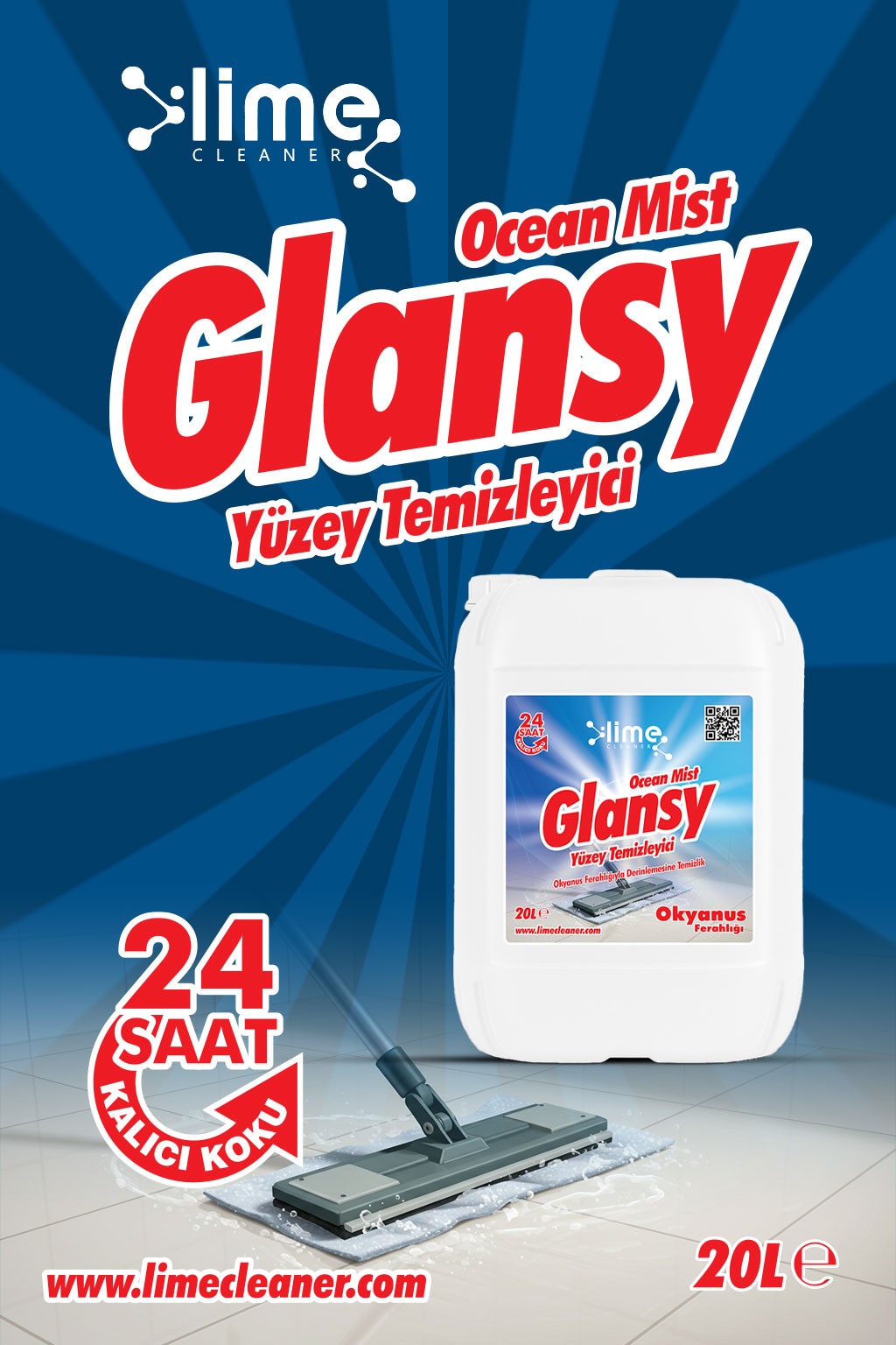 Evde Yenileyici Okyanus Ferahlığı | Ultra Güçlü Yüzey Temizleyici Antibakteriyel Temizlik