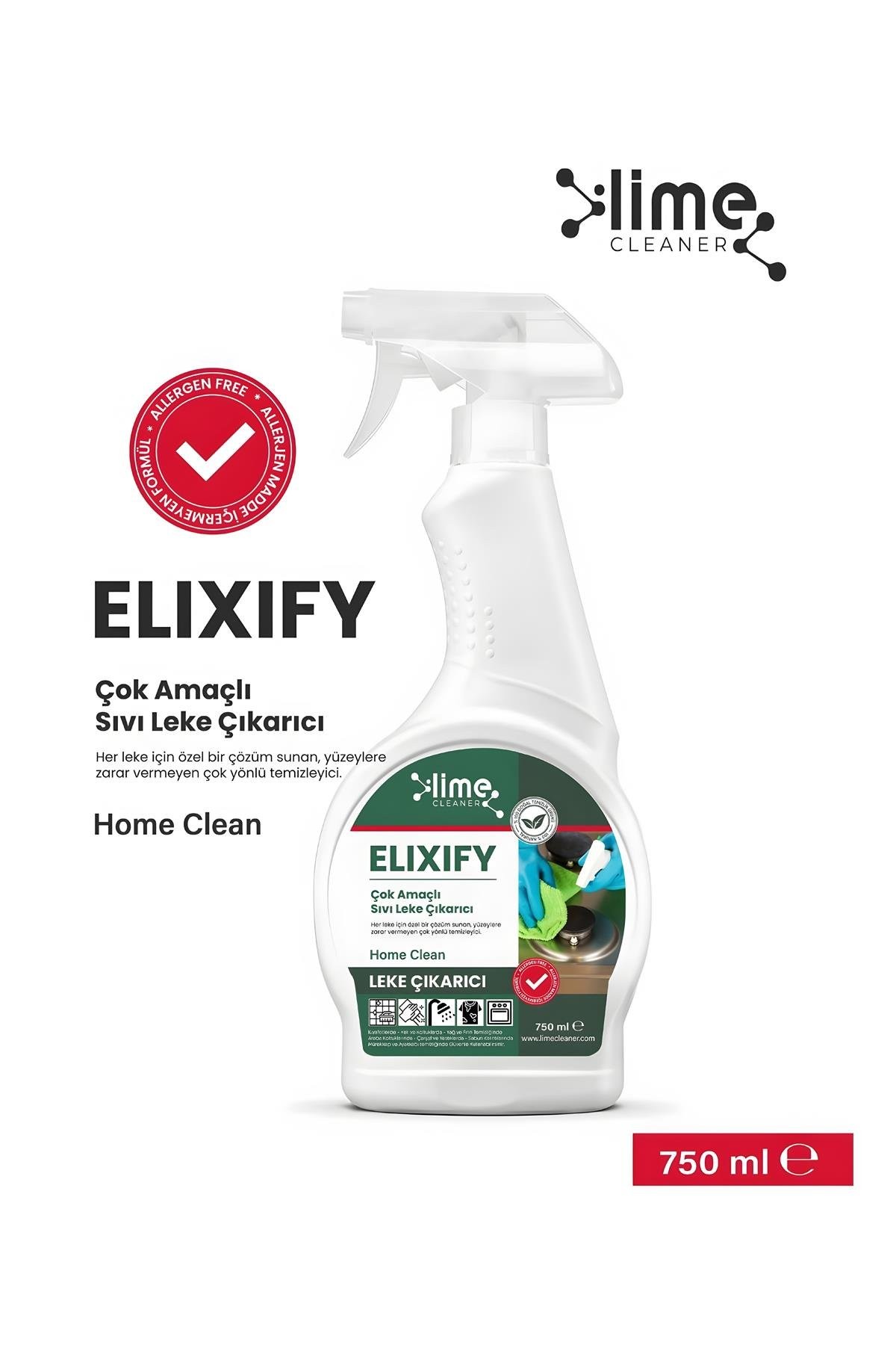 Lime Cleaner Elixify Çok Amaçlı Ultra Güçlü Sıvı Leke Çıkarıcı 750ml