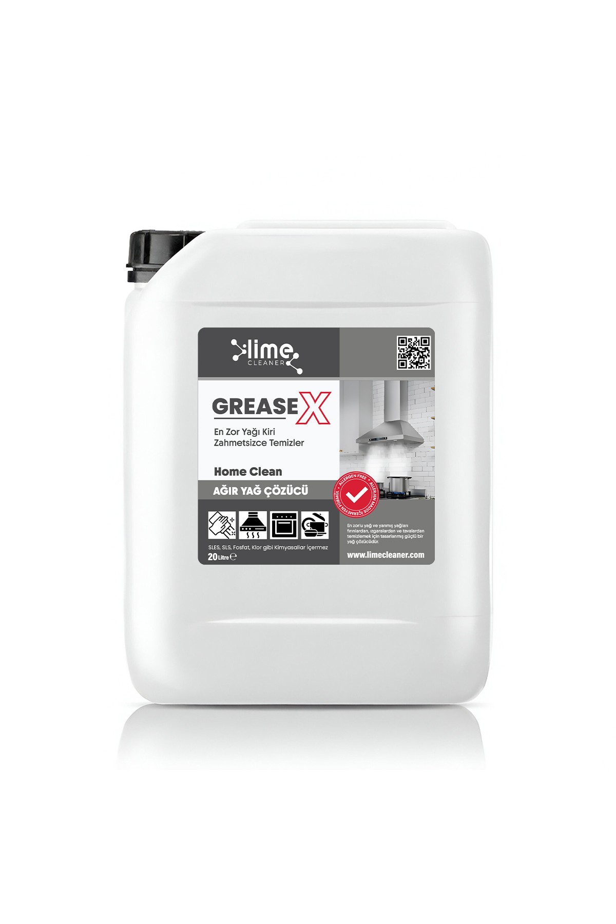 GreaseX Süper Güçlü Yağ Çözücü Sprey - Hızlı ve Etkili Yağ Çözücü 20 Litre