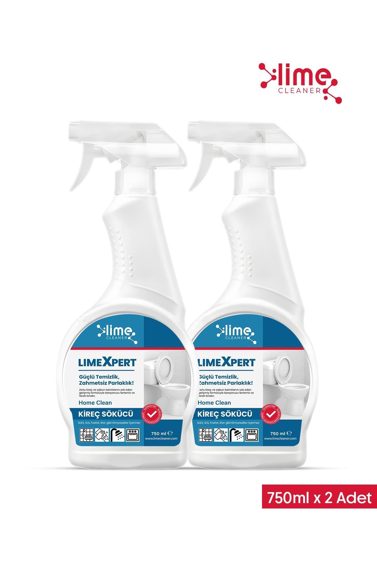 LimeExpert Tuvalet Kireç Sökücü ve Leke Düşmanı -  Limon Asidi ile Etkili Temizlik 750 ml x 2 Adet