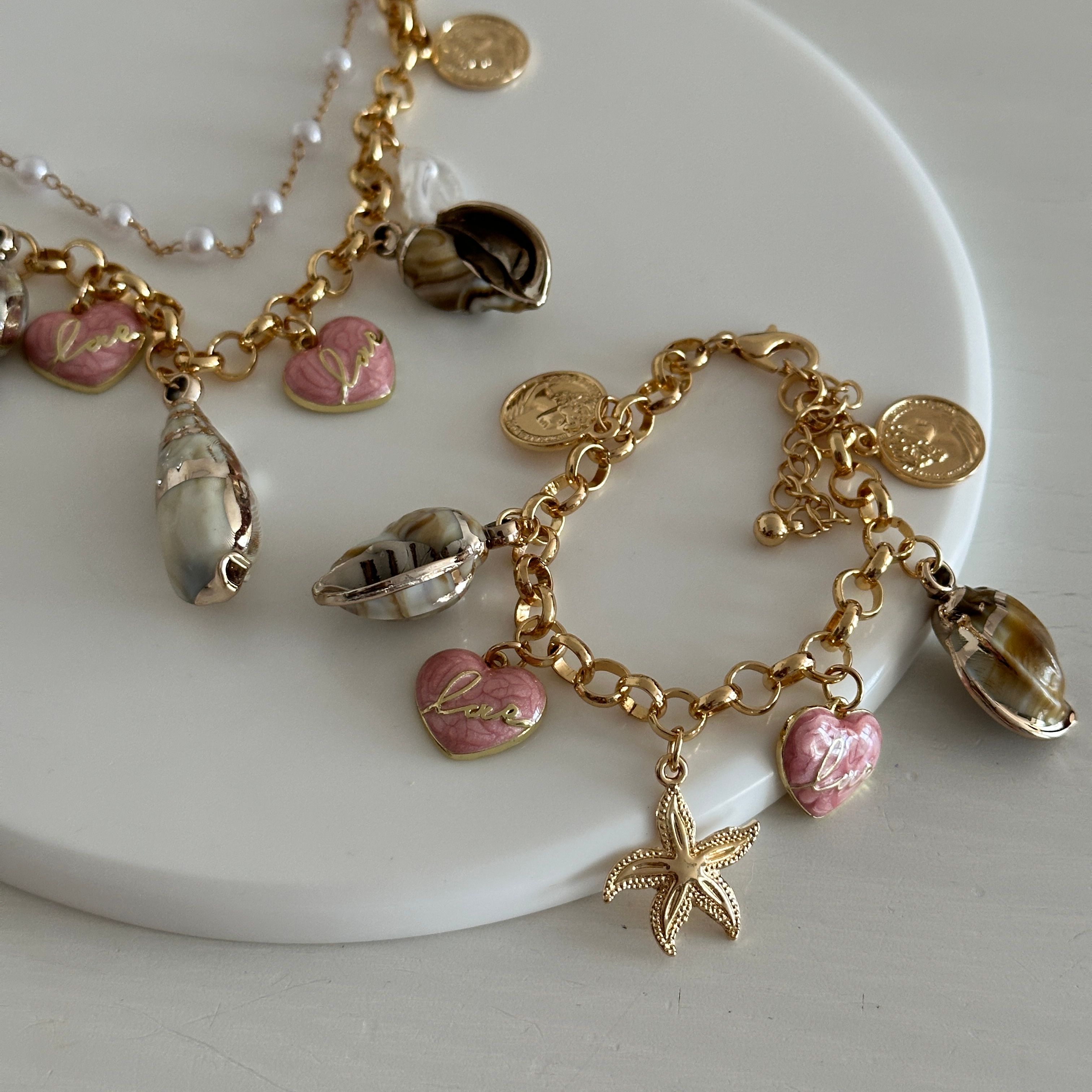 Pembe Kalp Love Charm Set