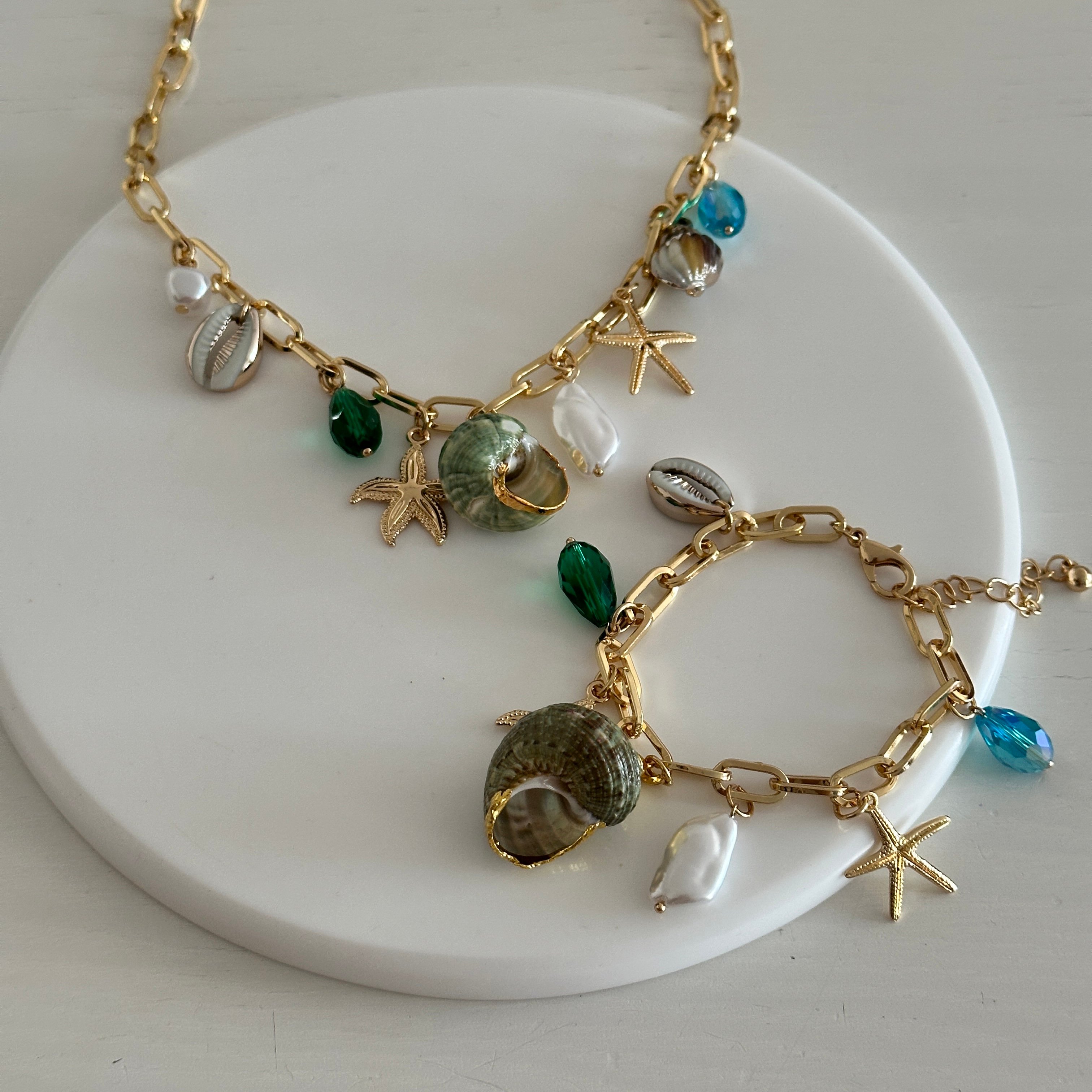 Yeşil Deniz Kabuğu Charm Set