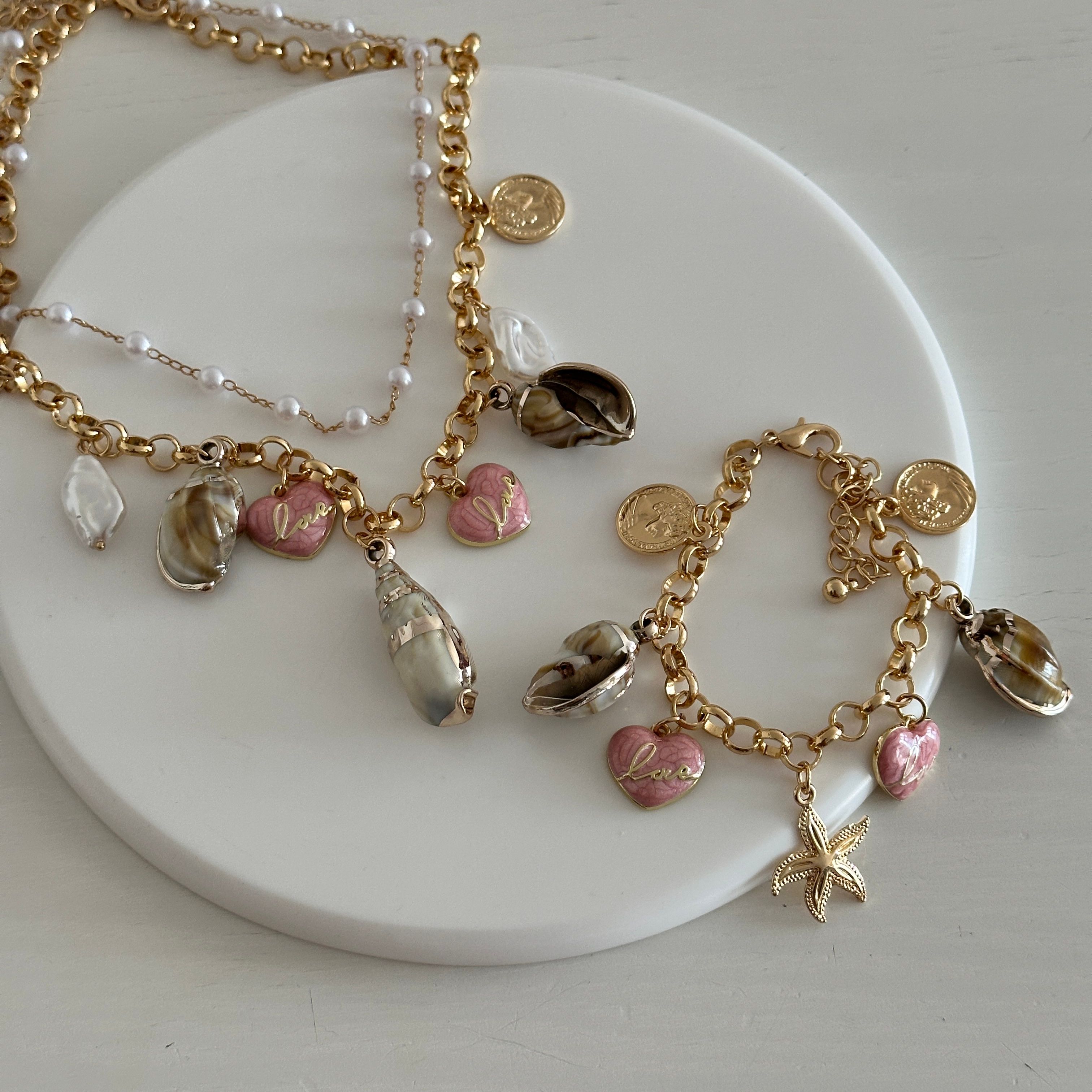 Pembe Kalp Love Charm Set