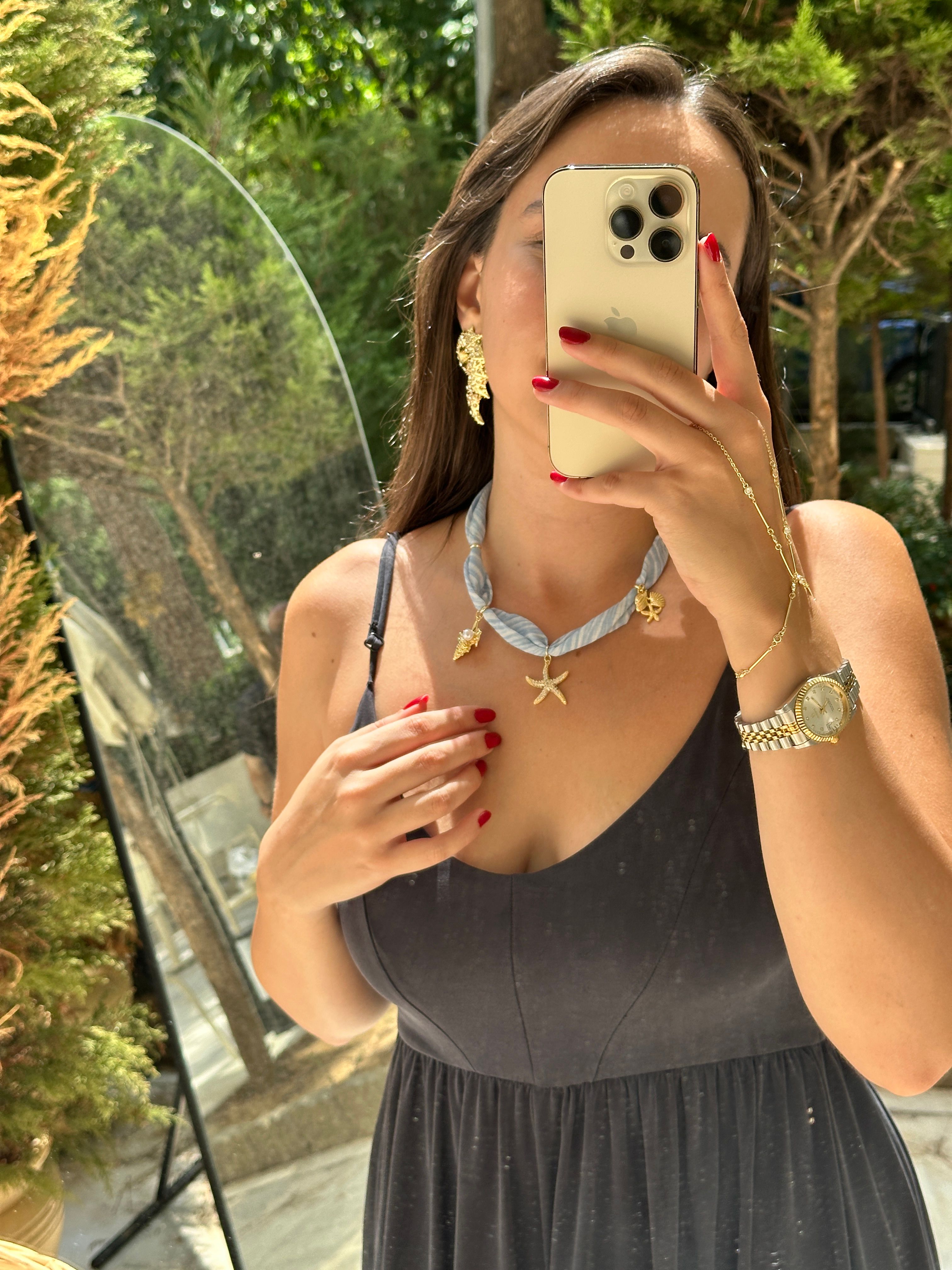 Deniz Yıldızı Charm Fular Kolye