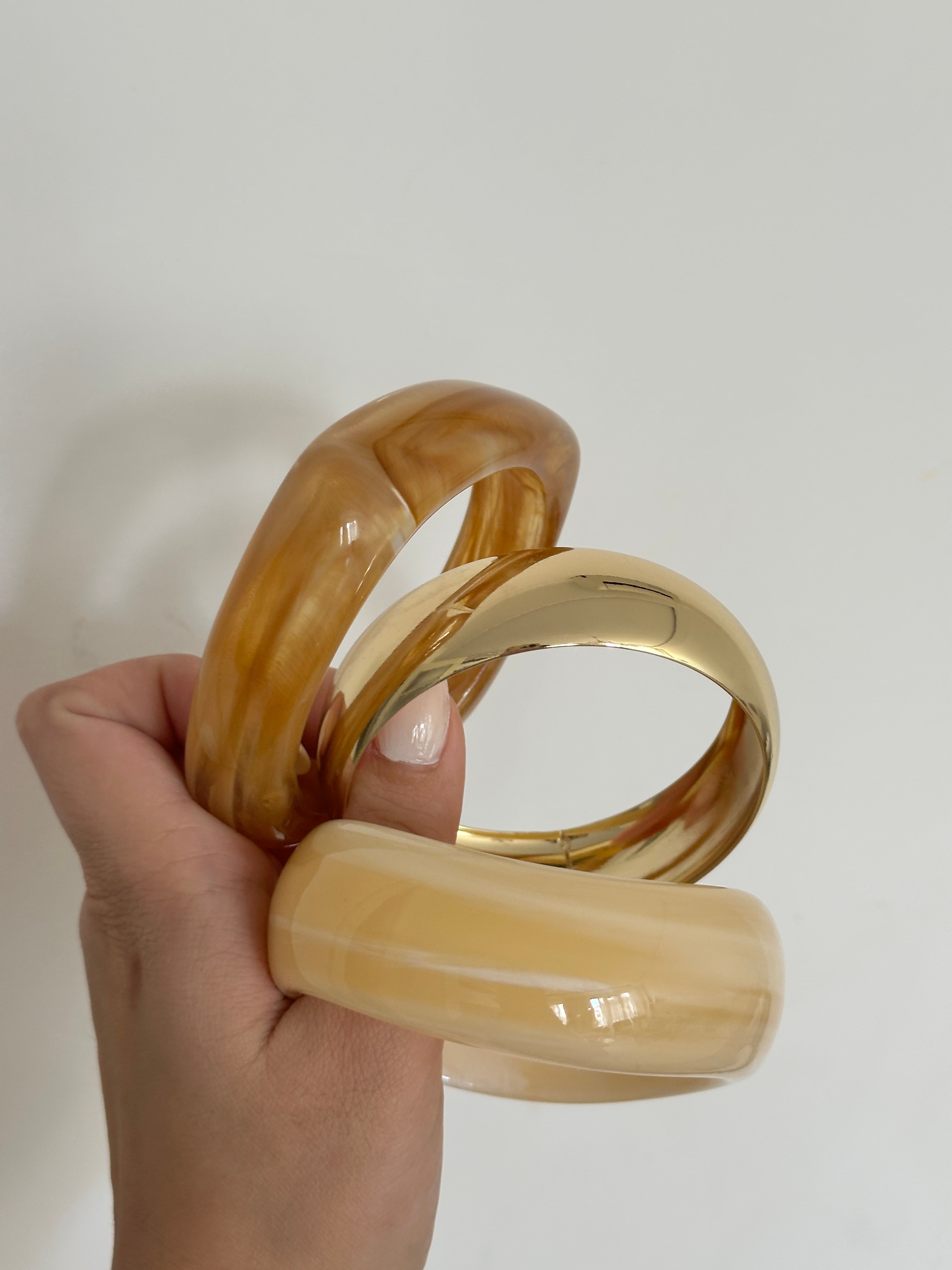 3'Lü Karamel Gold Kadın Kemik Bilezik