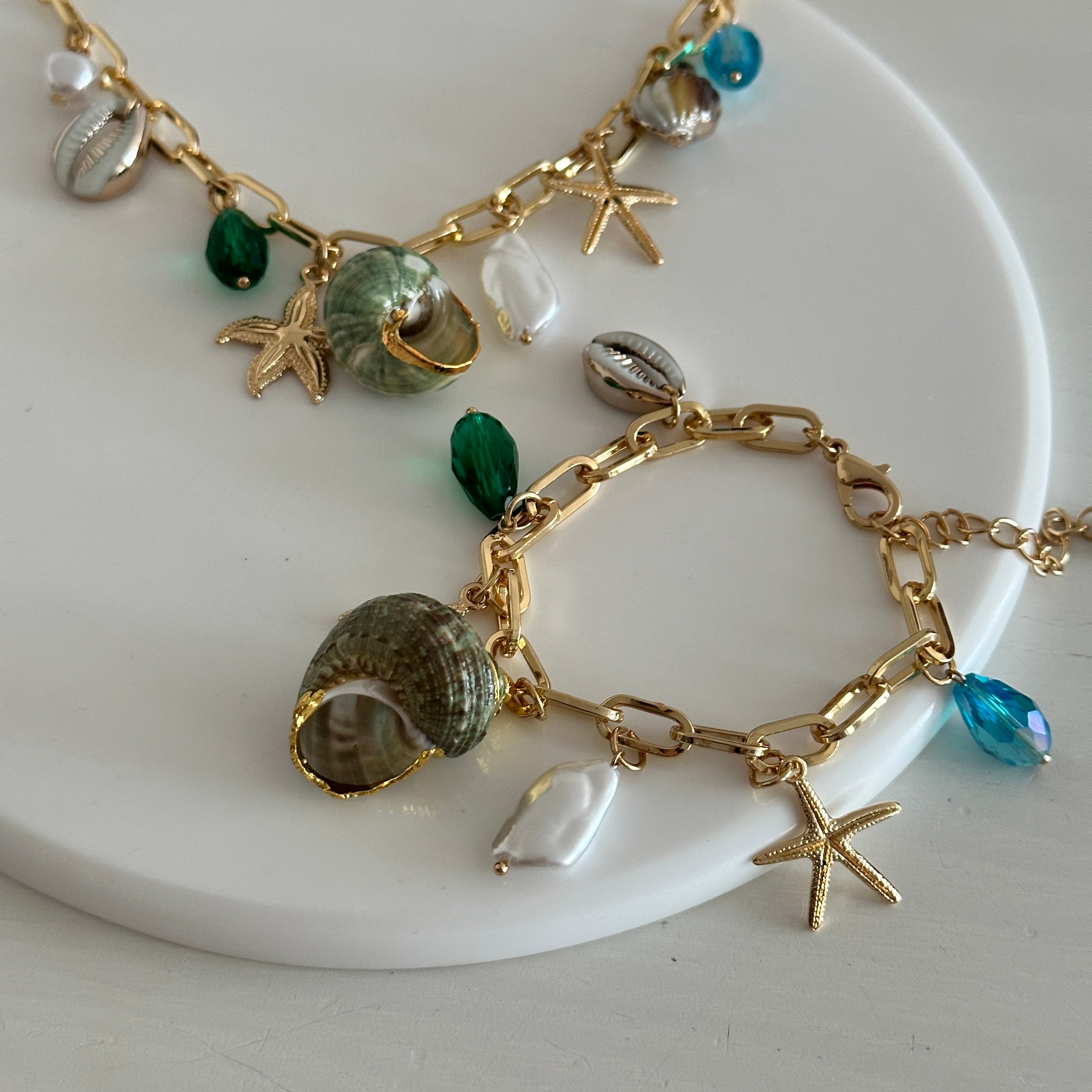 Yeşil Deniz Kabuğu Charm Set