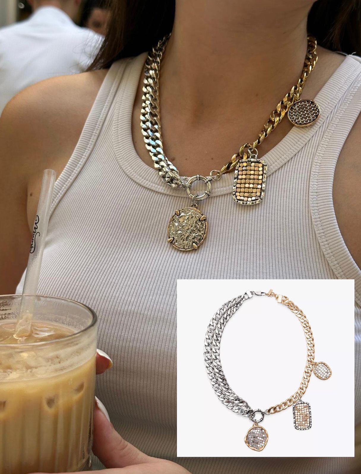 Gold & Gümüş Choker Kadın Kolye